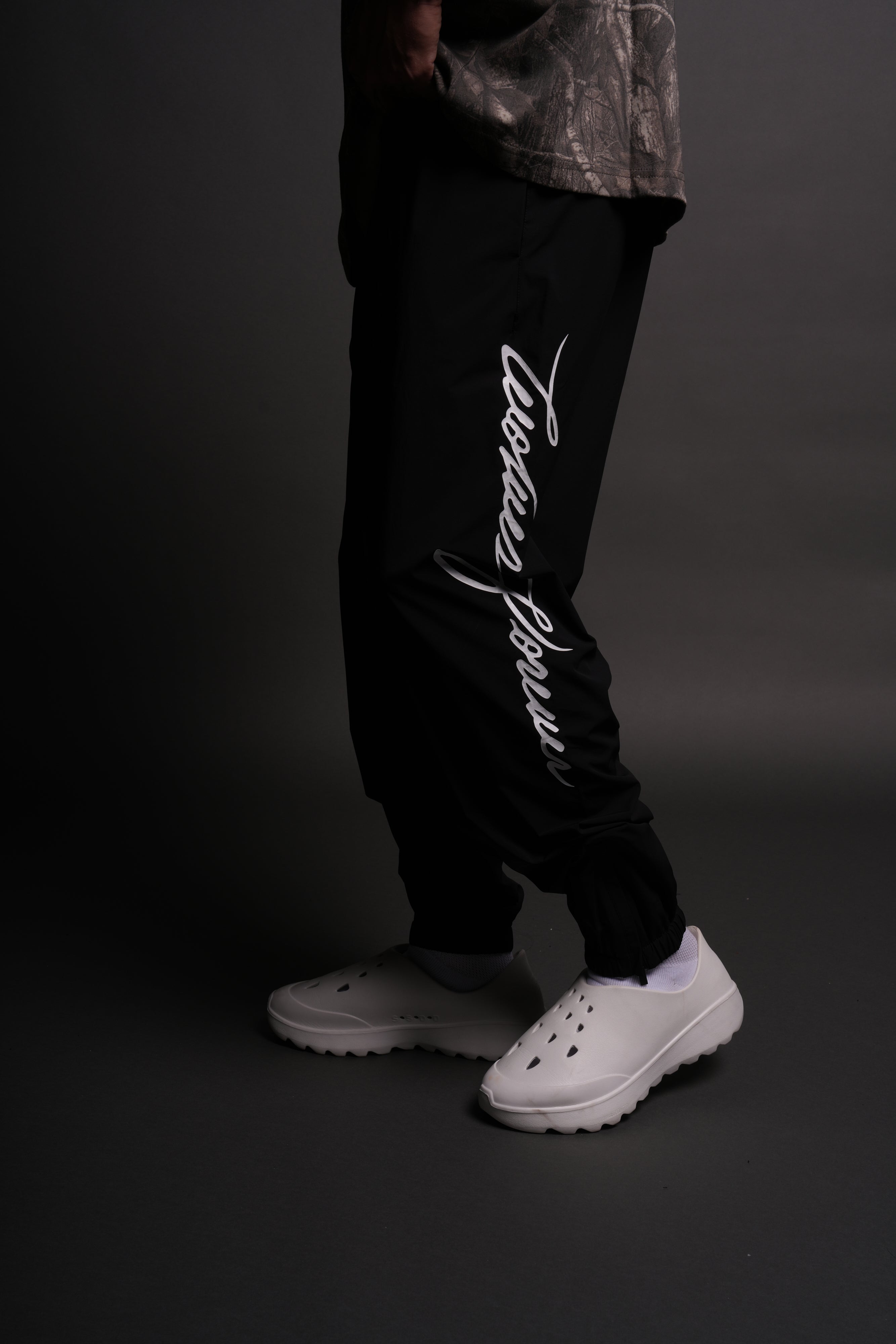 Wolves Forever Ohana Hybrid Nylon Track Pants in Black