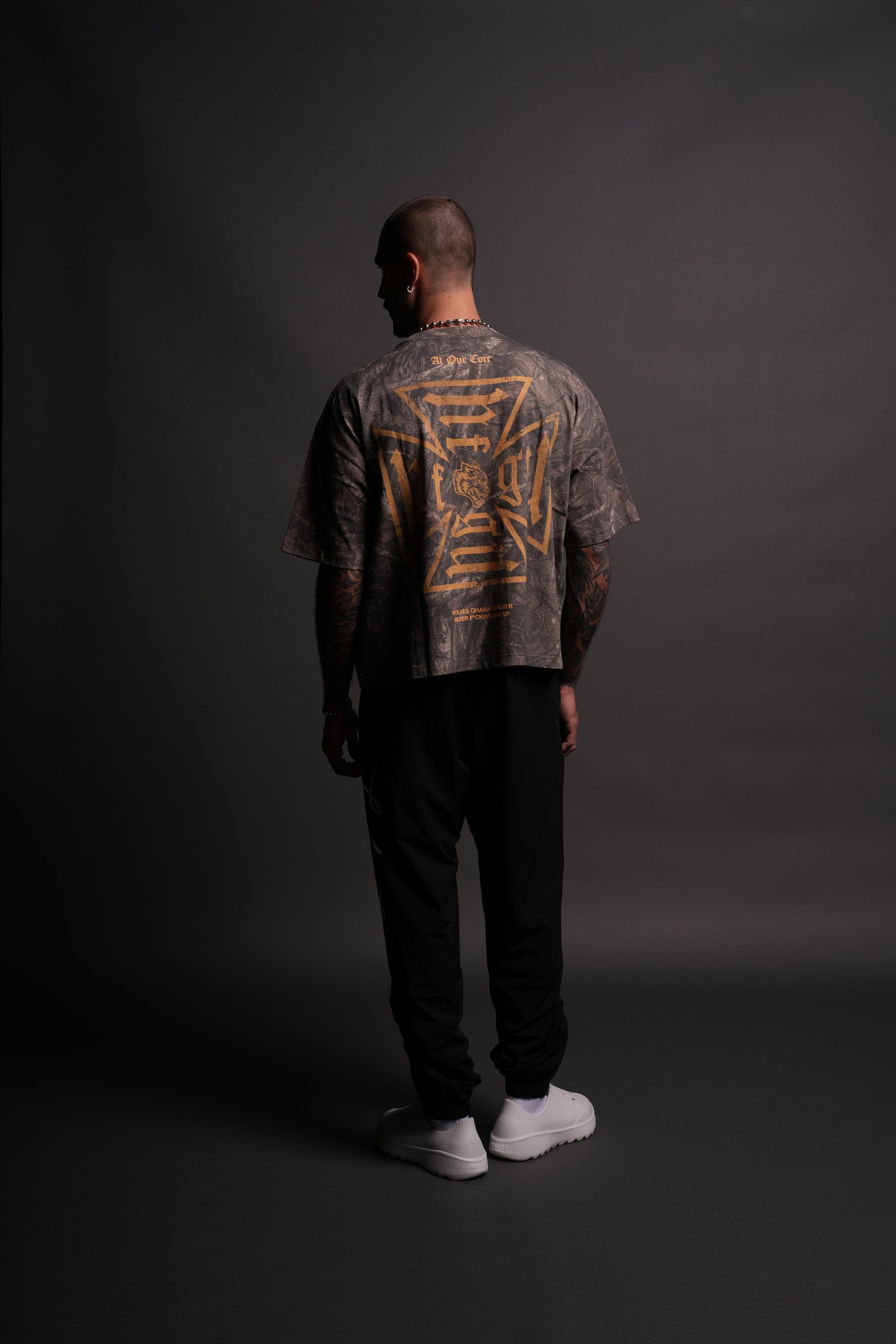 Loyal to the Core Grunge Box Cut Tee in Dusk Moss Driftwood Forest Camo