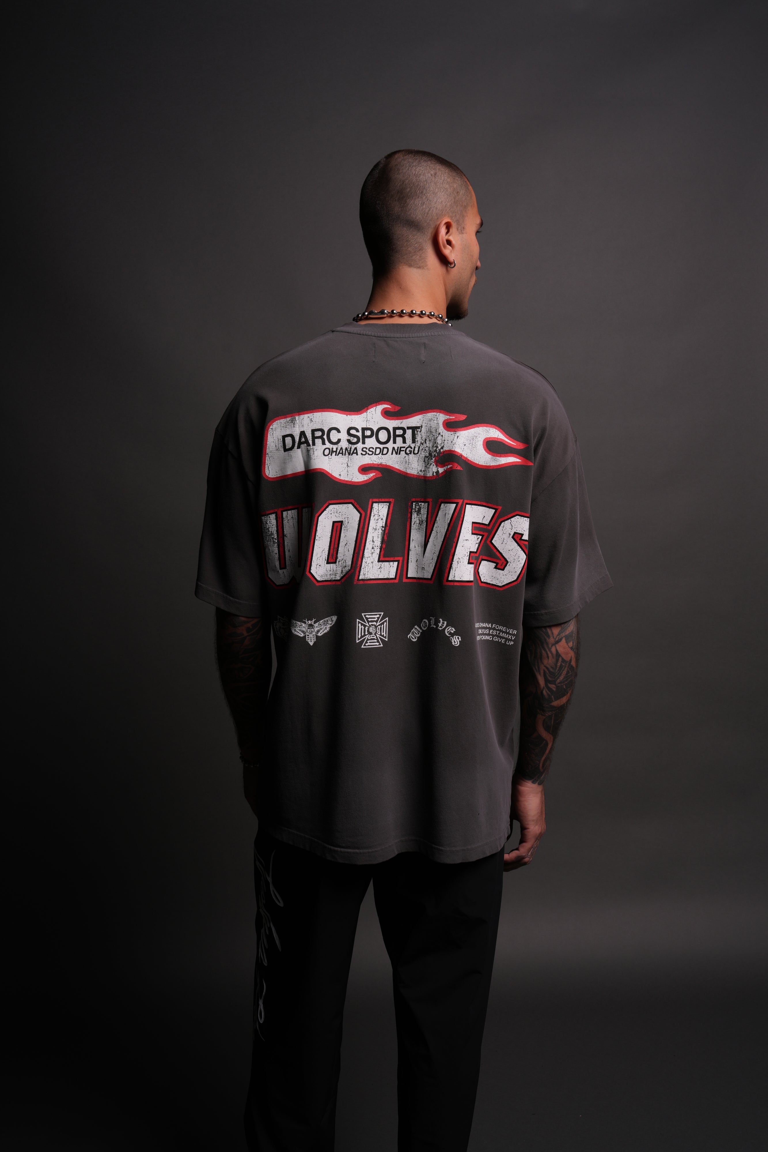 Full Send "Premium" Oversized Tee in Wolf Gray Drift Wash