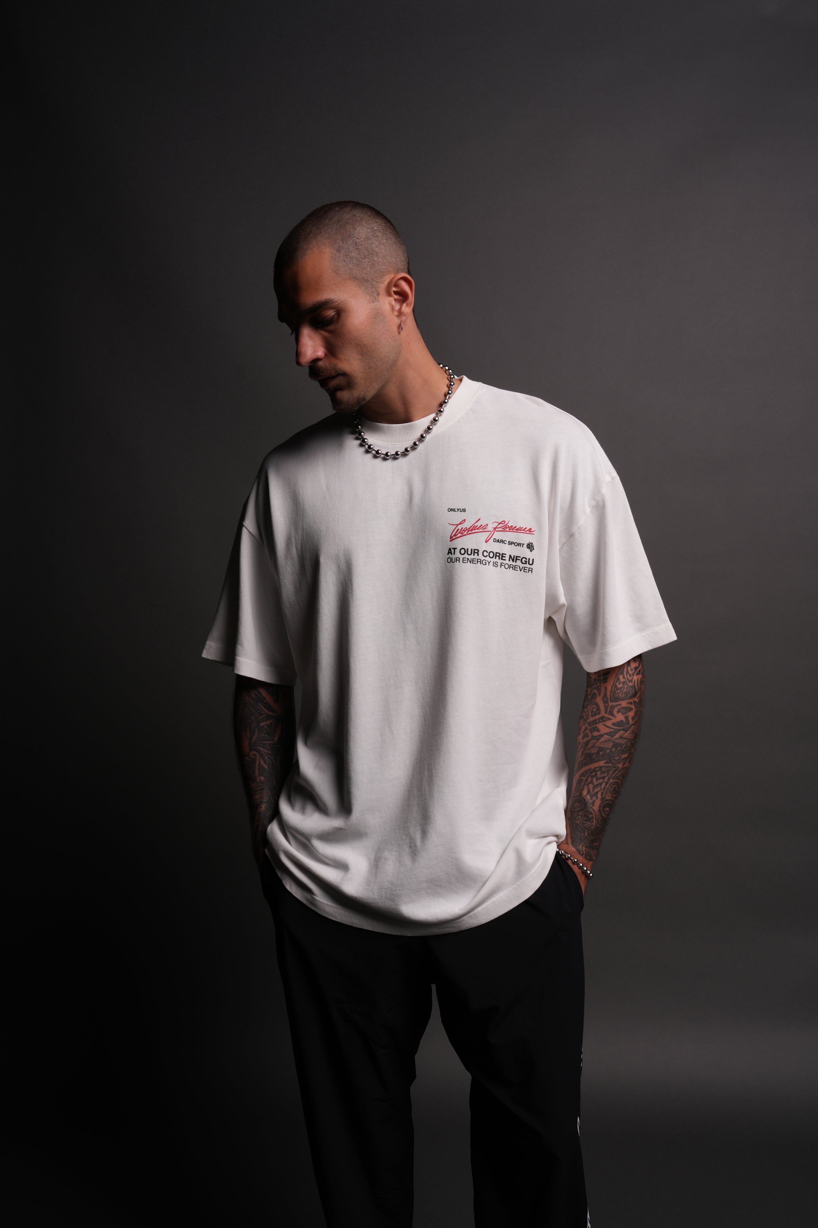 At Our Core "Premium" Oversized Tee in Cream