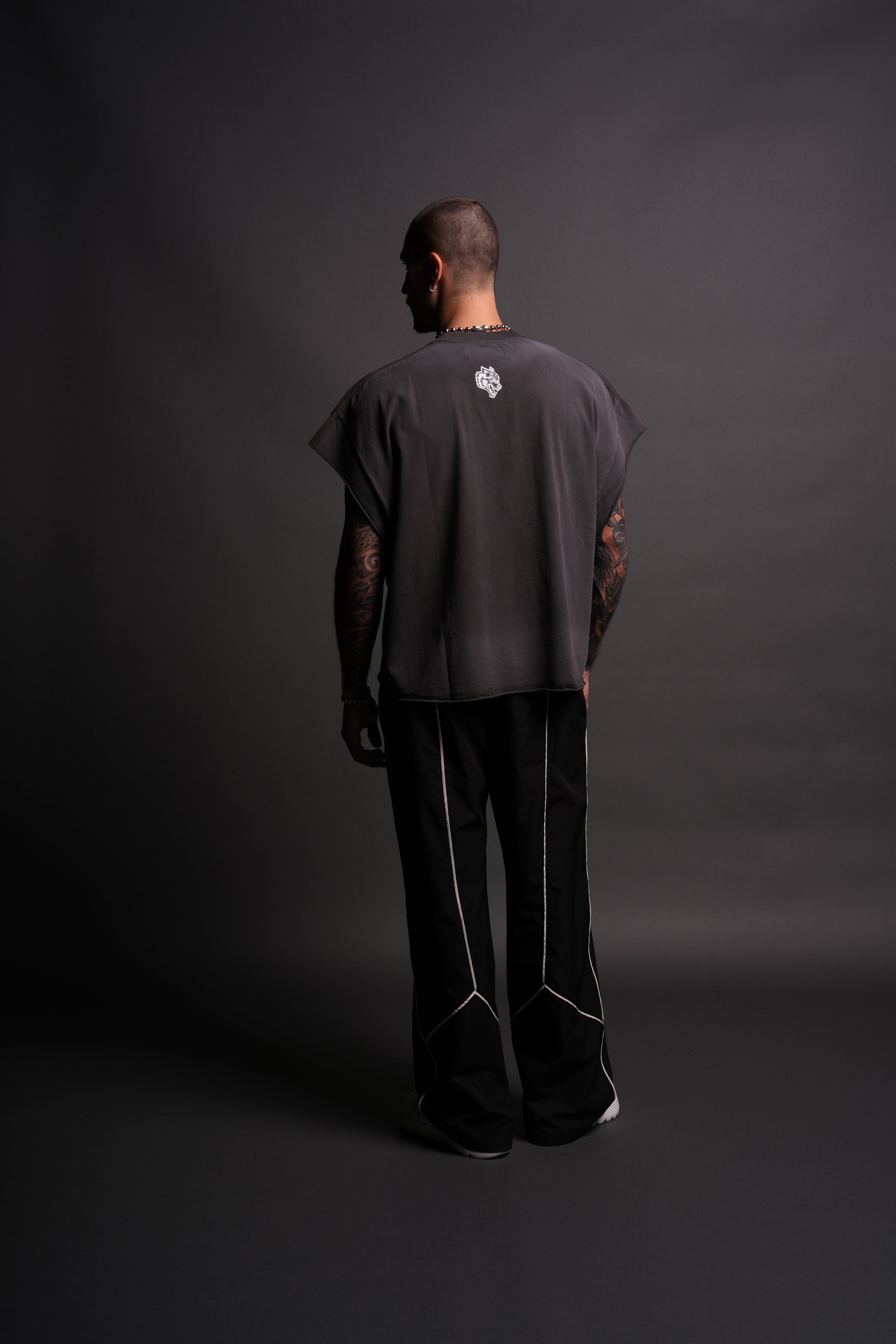 Since Day One "Grunge" Cut Off Tee in Wolf Gray Drift Wash