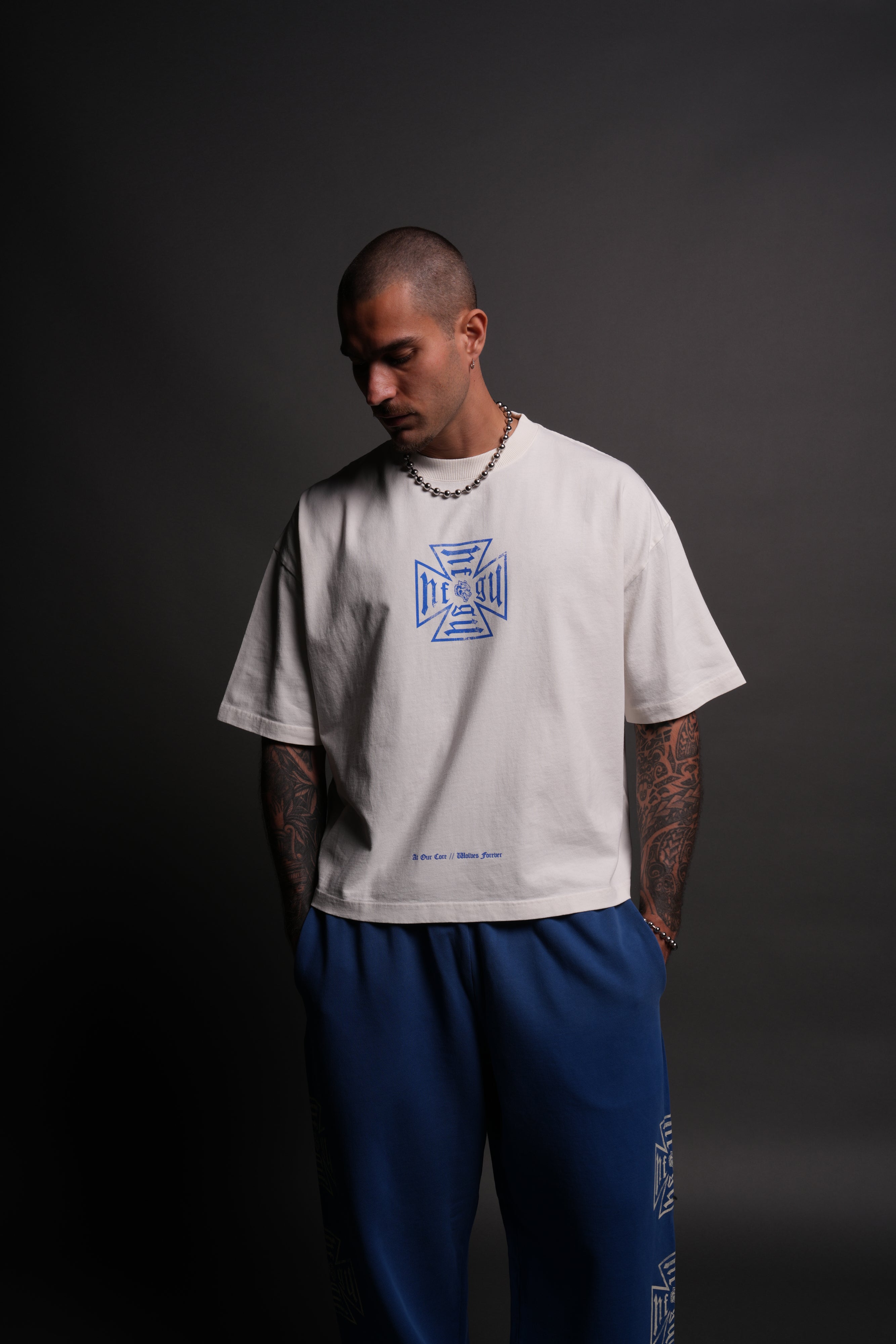 Loyal to the Core Grunge Box Cut Tee in Cream