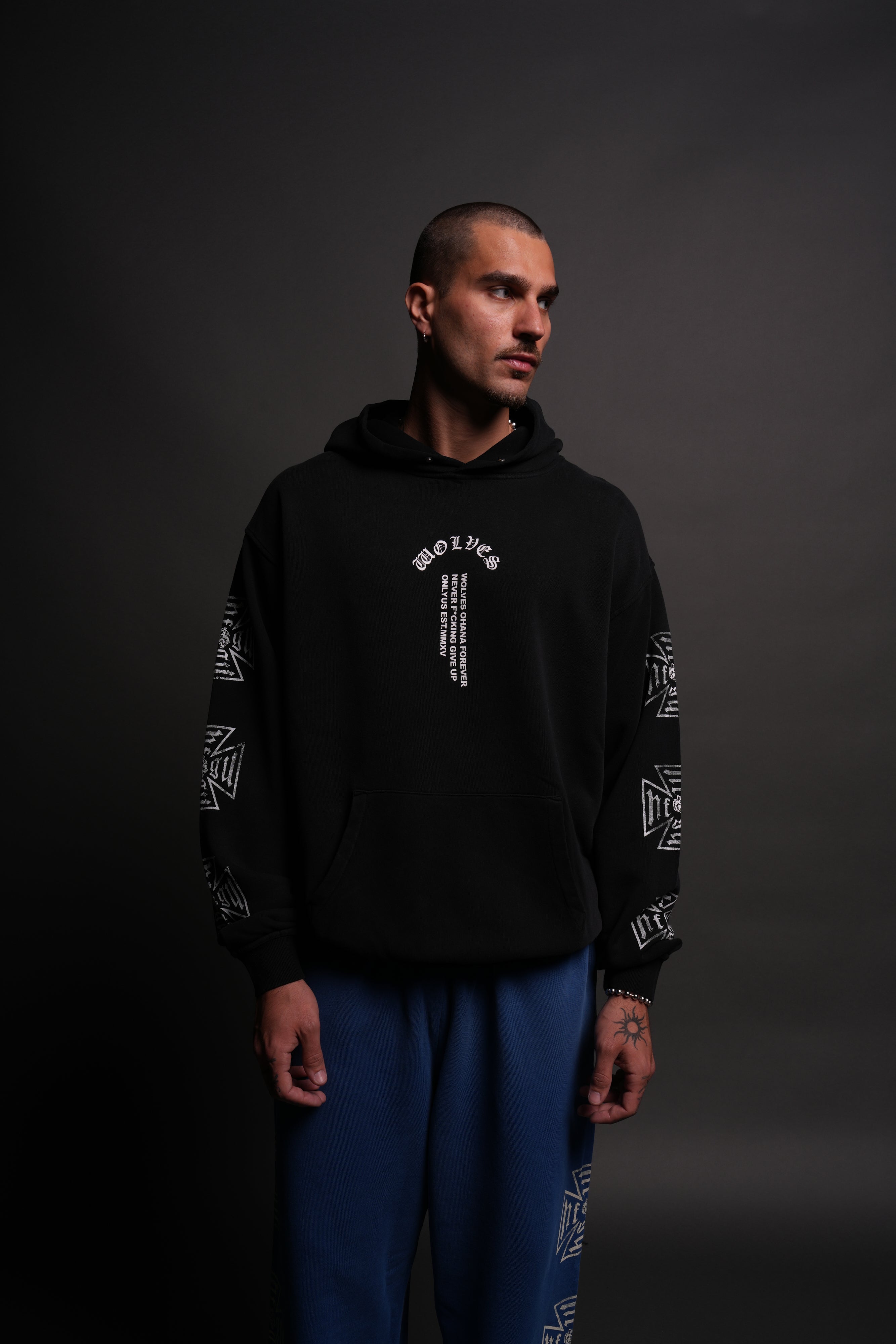 Full Send "Pierce" Hoodie in Black Drift Wash