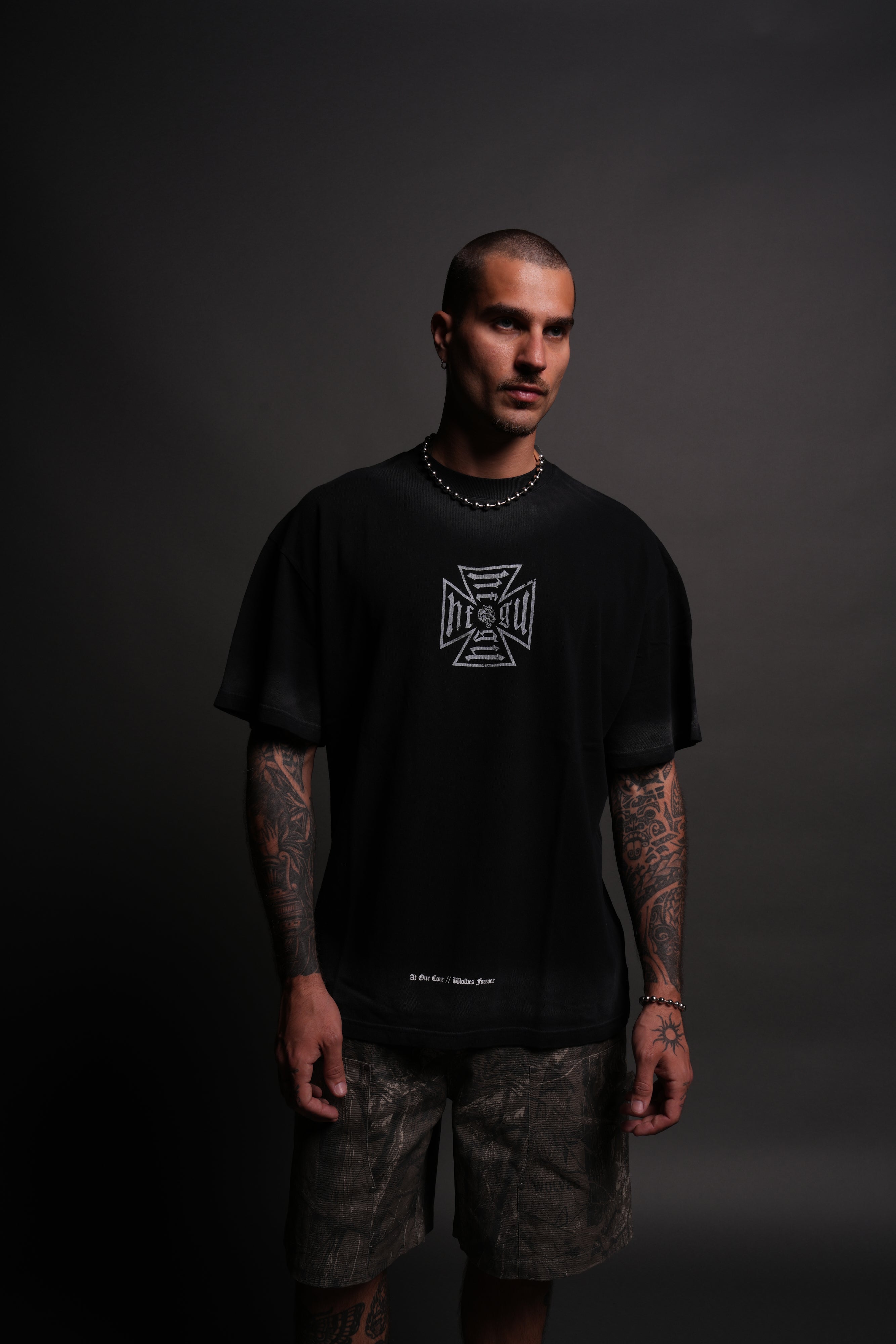 Loyal To The Core "Premium" Oversized Tee in Black Drift Wash