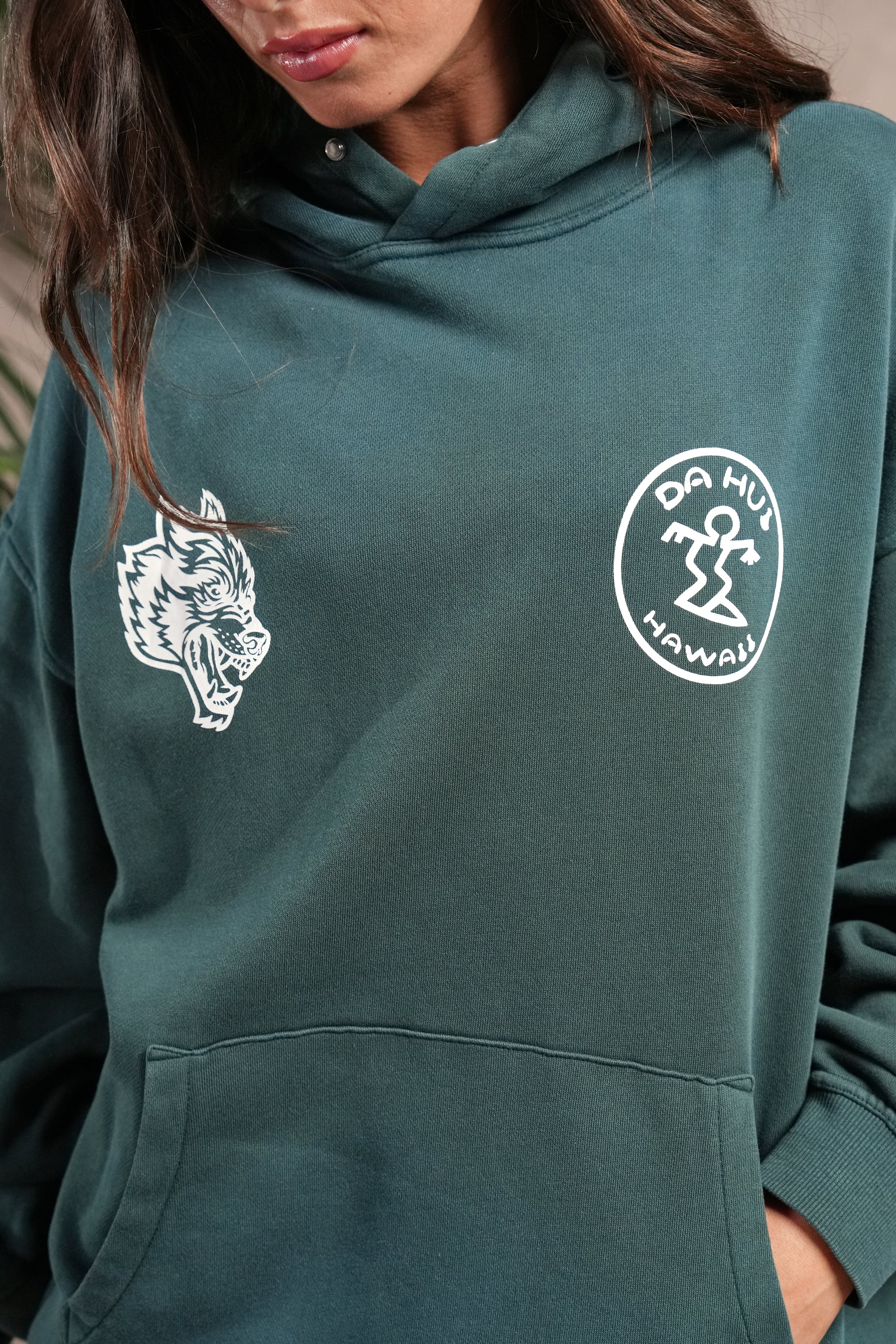 Darc Sport X Da Hui Pierce Hoodie in Forest Pine Sun Fade