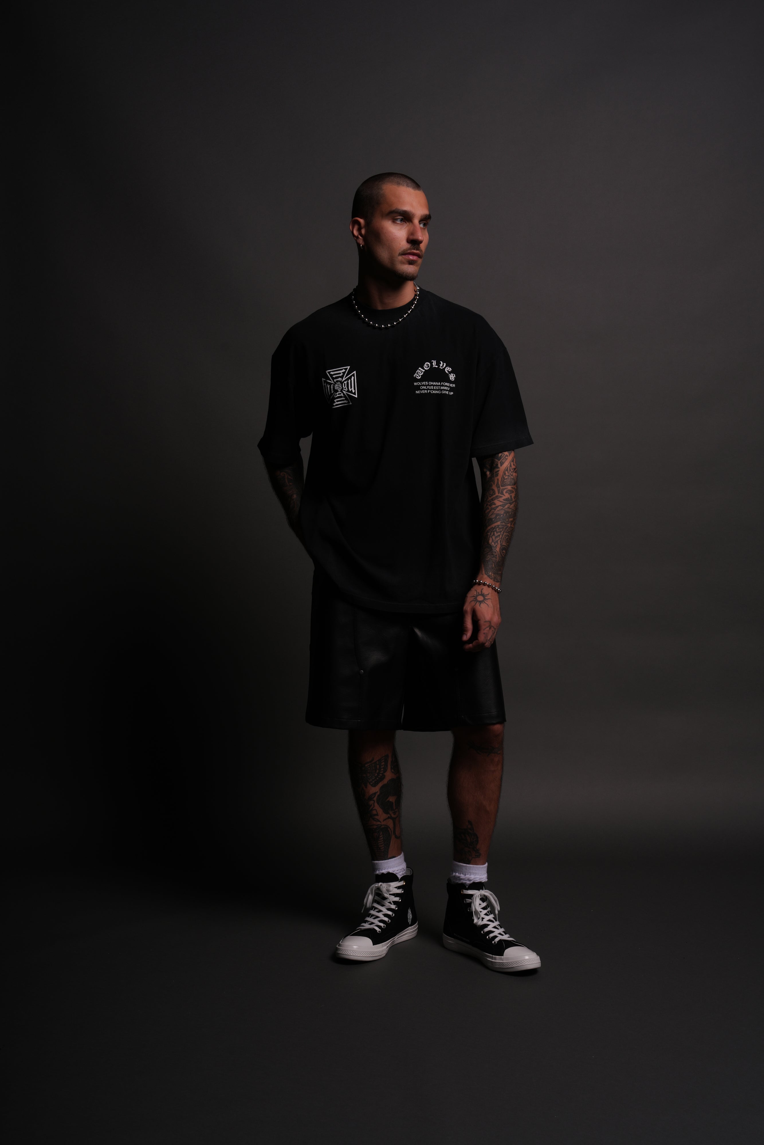 Full Send "Premium" Oversized Tee in Black Drift Wash