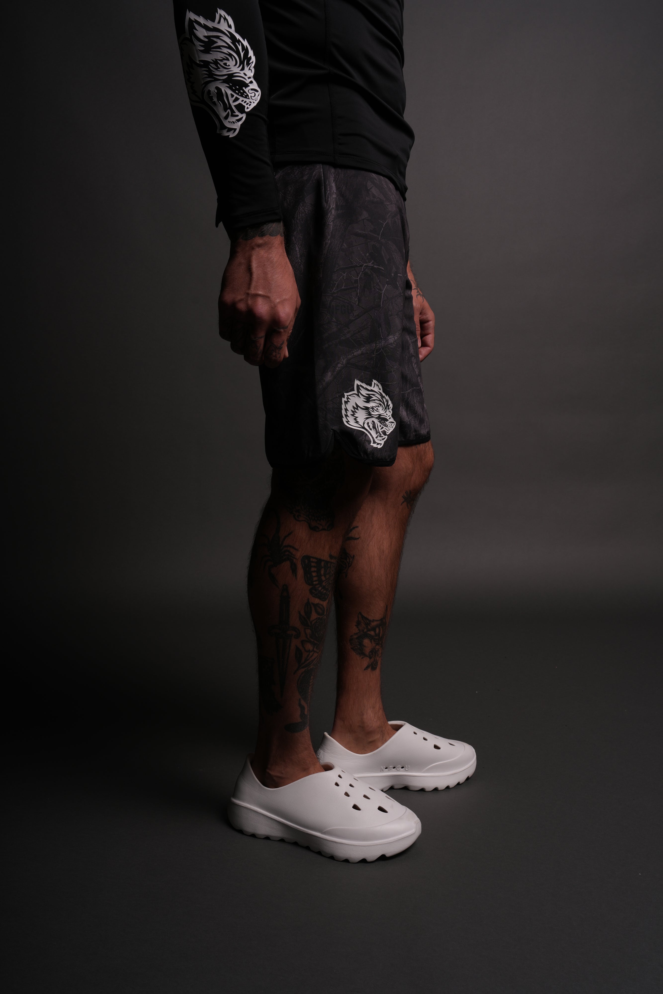 Core Brucey's Board Shorts in Darc Driftwood Forest Camo