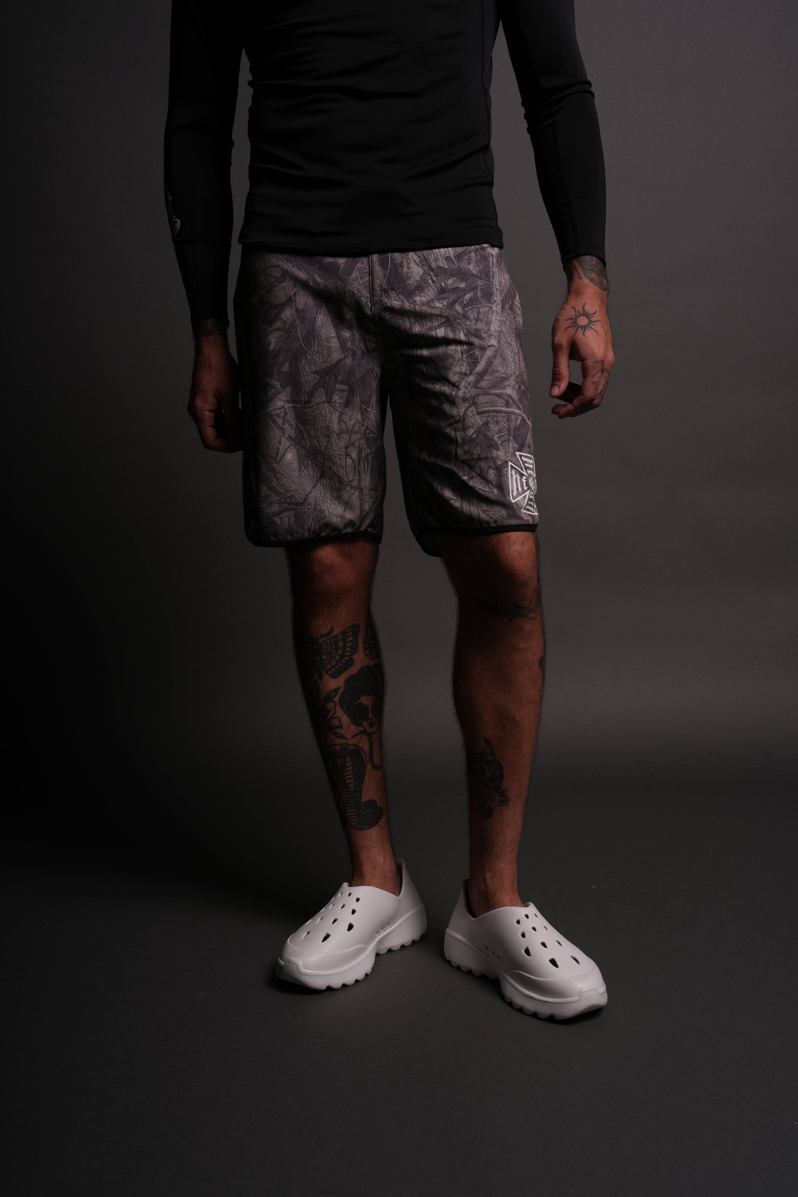 Core Brucey's Board Shorts in Dusk Moss Driftwood Forest Camo