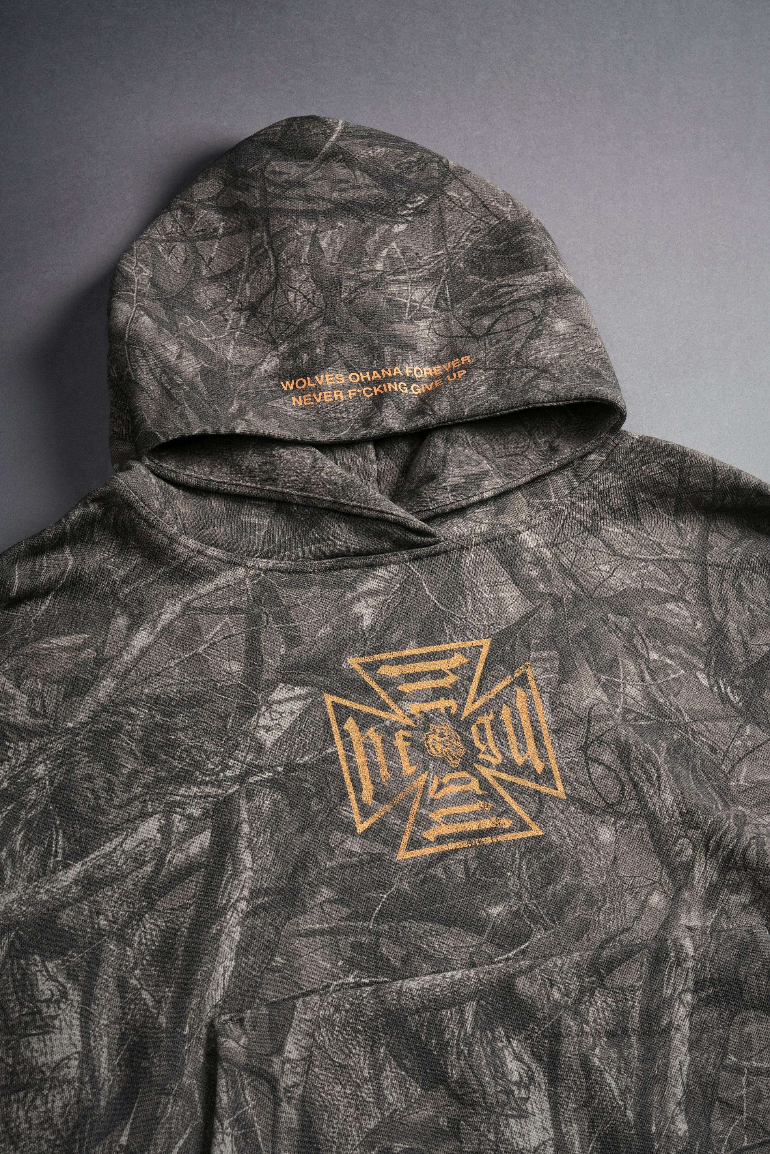 Loyal To The Core "Gage Box Cut" Grunge Hoodie in Dusk Moss Driftwood Forest Camo