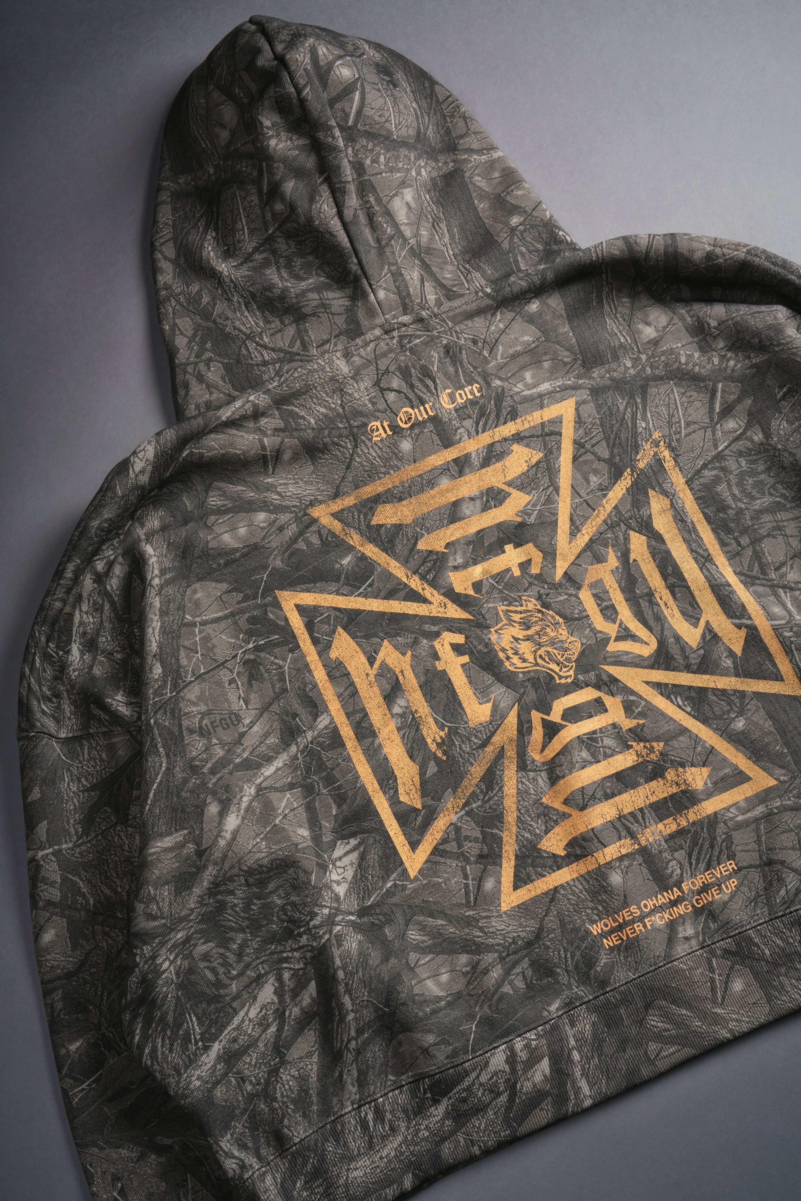 Loyal To The Core "Gage Box Cut" Grunge Hoodie in Dusk Moss Driftwood Forest Camo