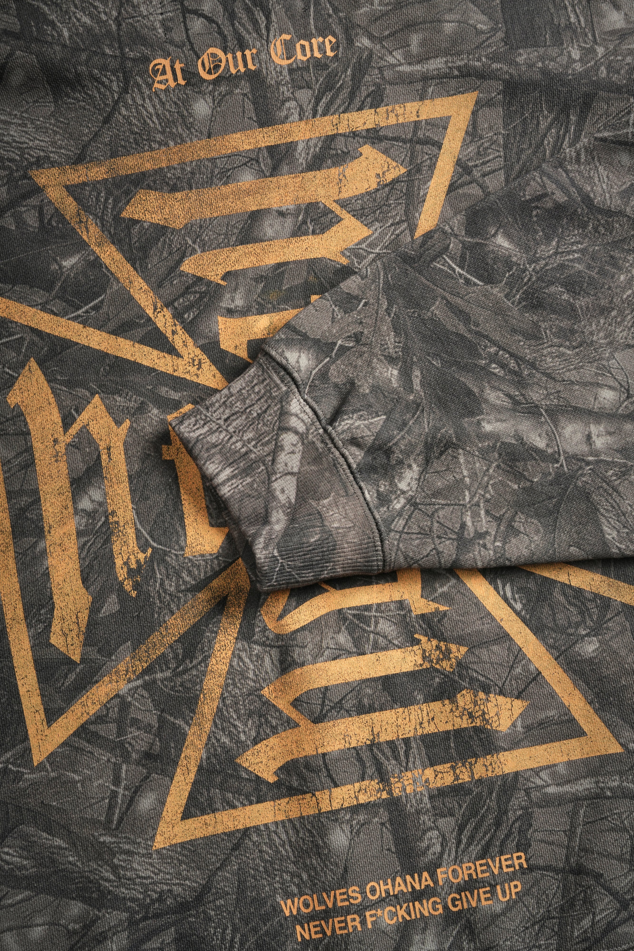 Loyal To The Core "Gage Box Cut" Grunge Hoodie in Dusk Moss Driftwood Forest Camo