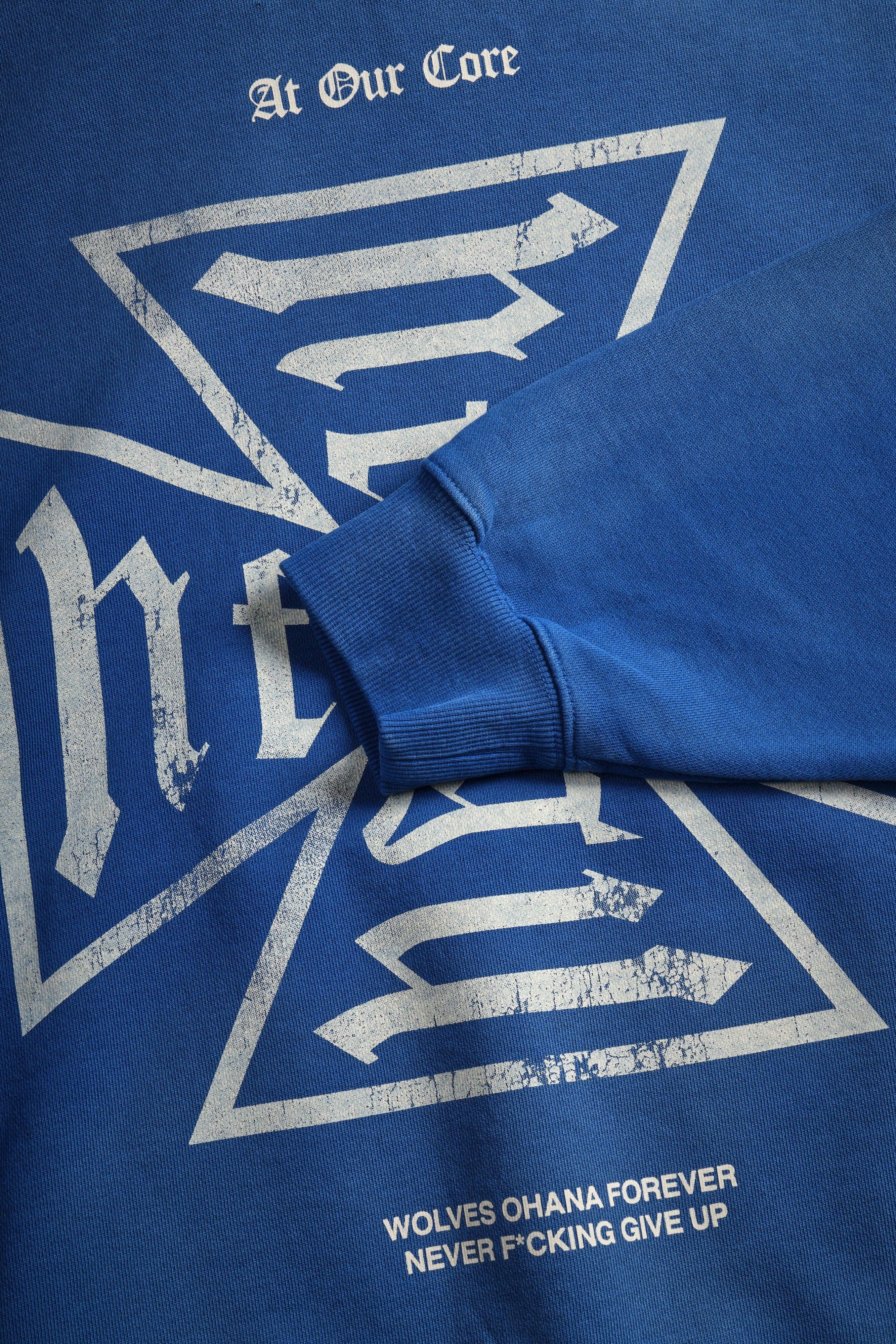 Loyal To The Core "Gage Box Cut" Grunge Hoodie in Darc Cobalt Drift Wash