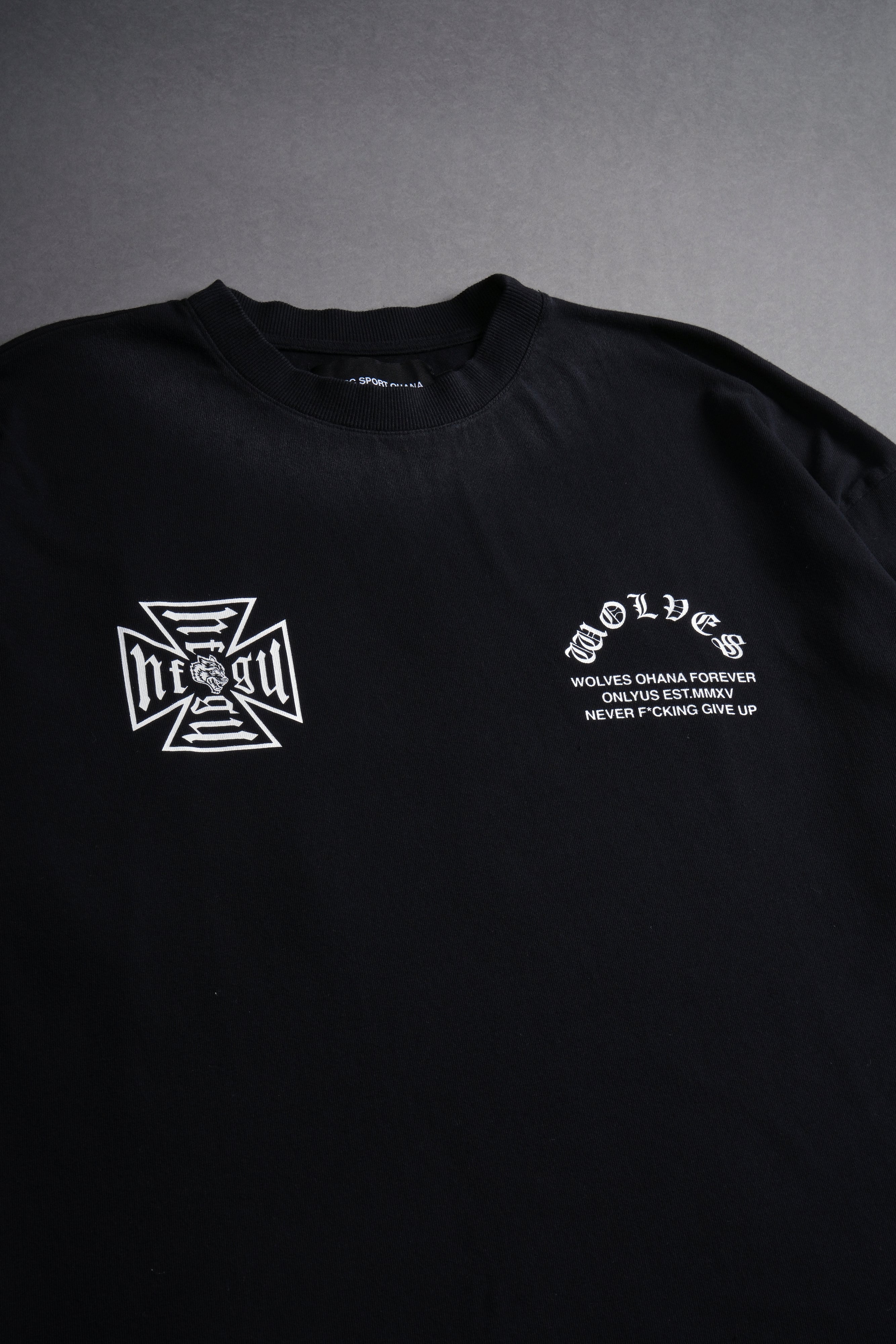 Full Send "Premium" Oversized Tee in Black Drift Wash