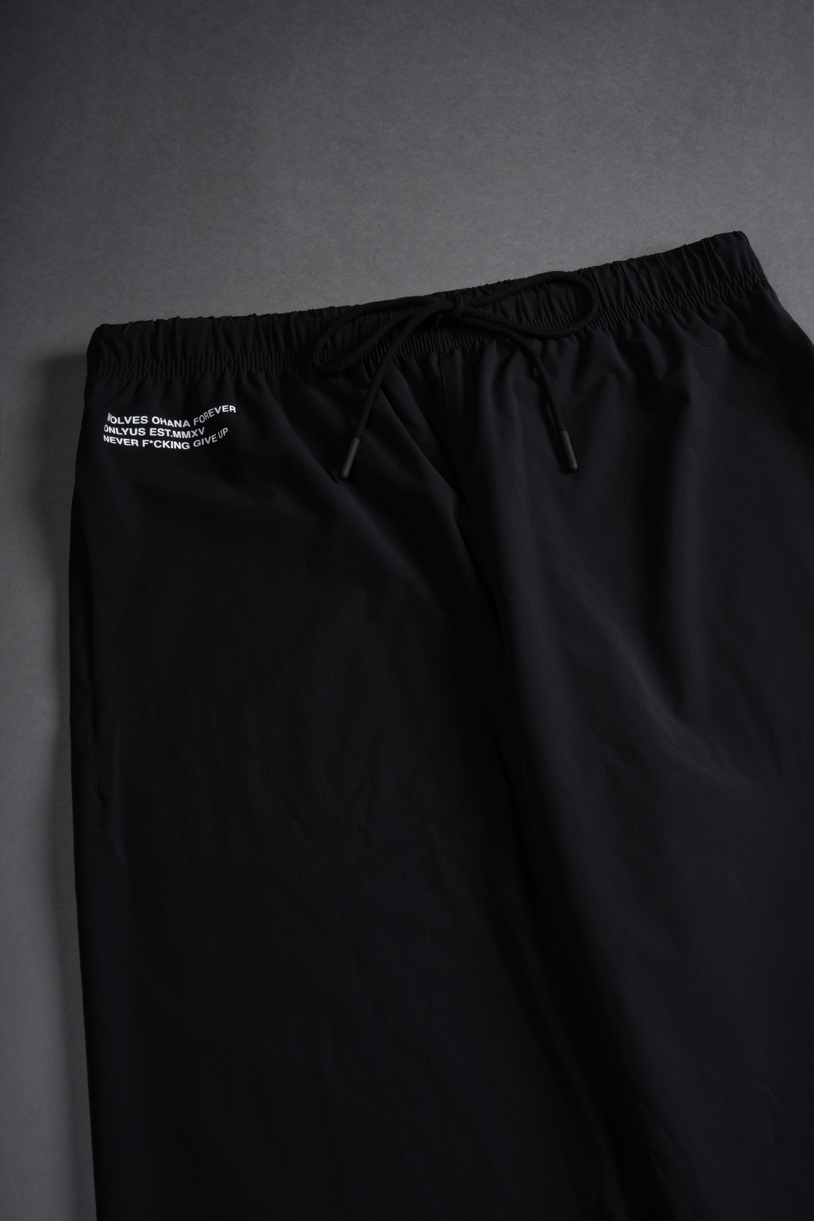 Wolves Forever Ohana Hybrid Nylon Track Pants in Black
