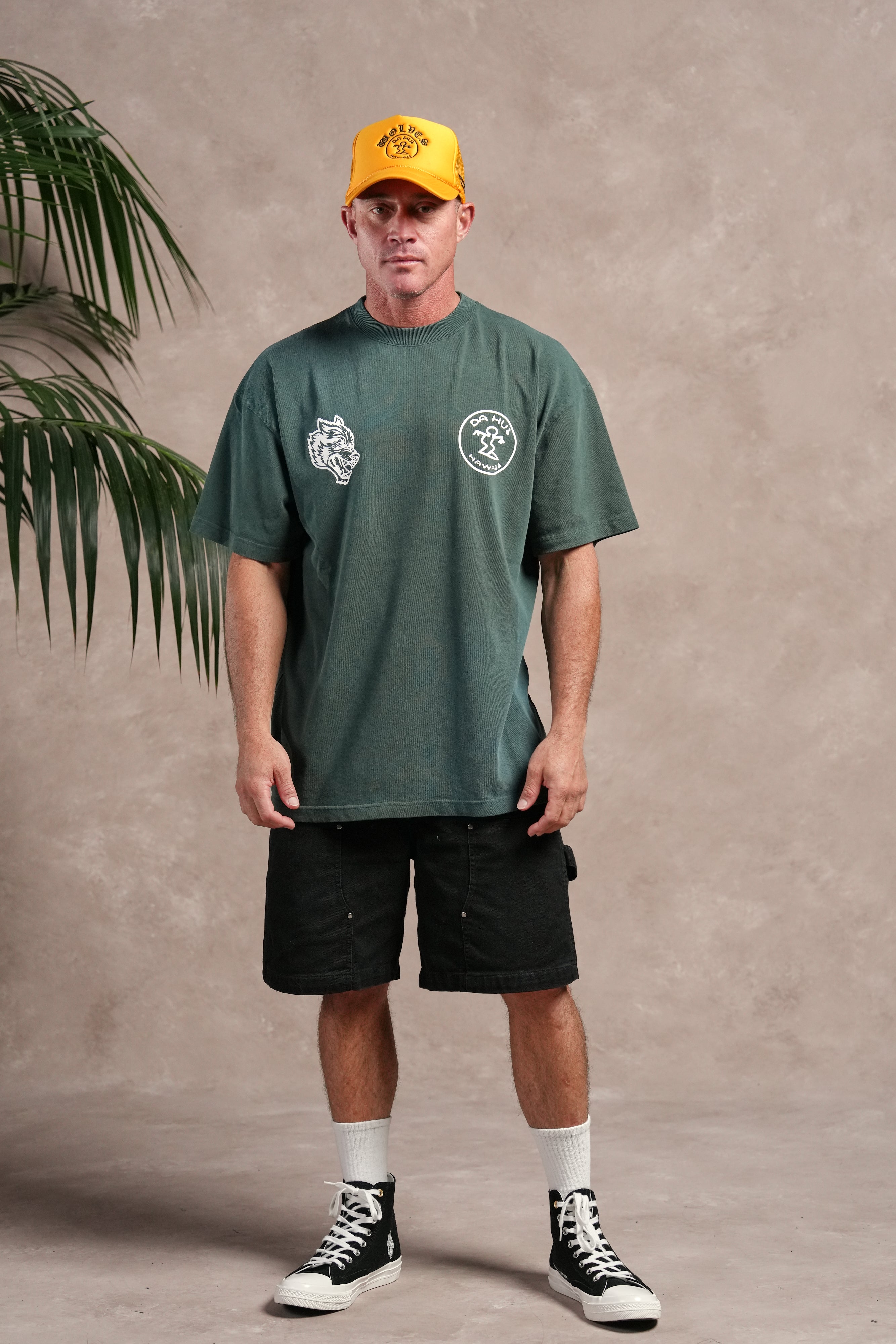 Darc Sport X Da Hui Premium Oversized Tee in Forest Pine Sun Fade