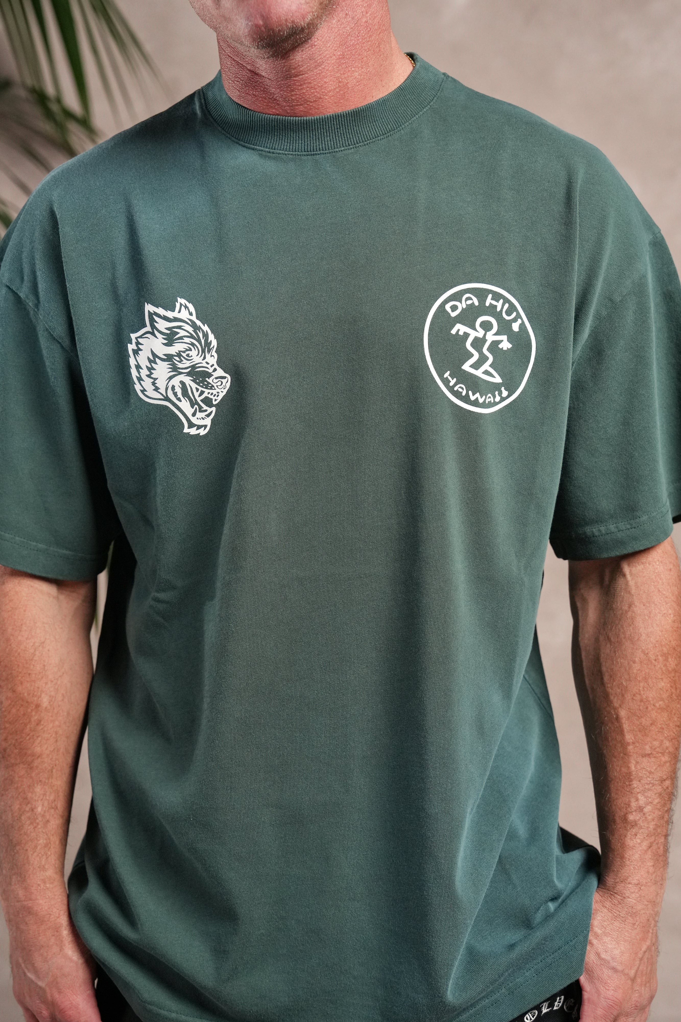 Darc Sport X Da Hui Premium Oversized Tee in Forest Pine Sun Fade