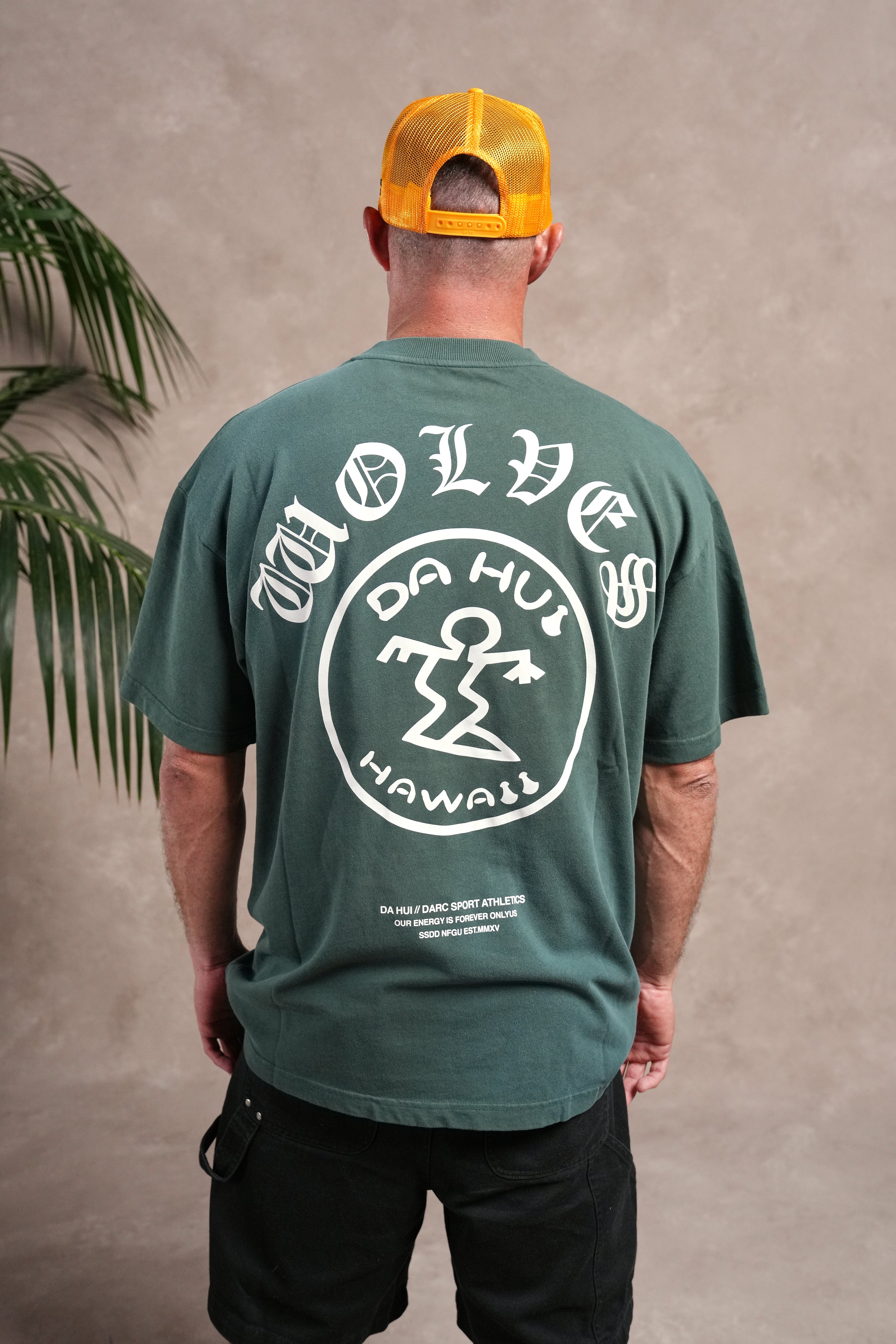 Darc Sport X Da Hui Premium Oversized Tee in Forest Pine Sun Fade