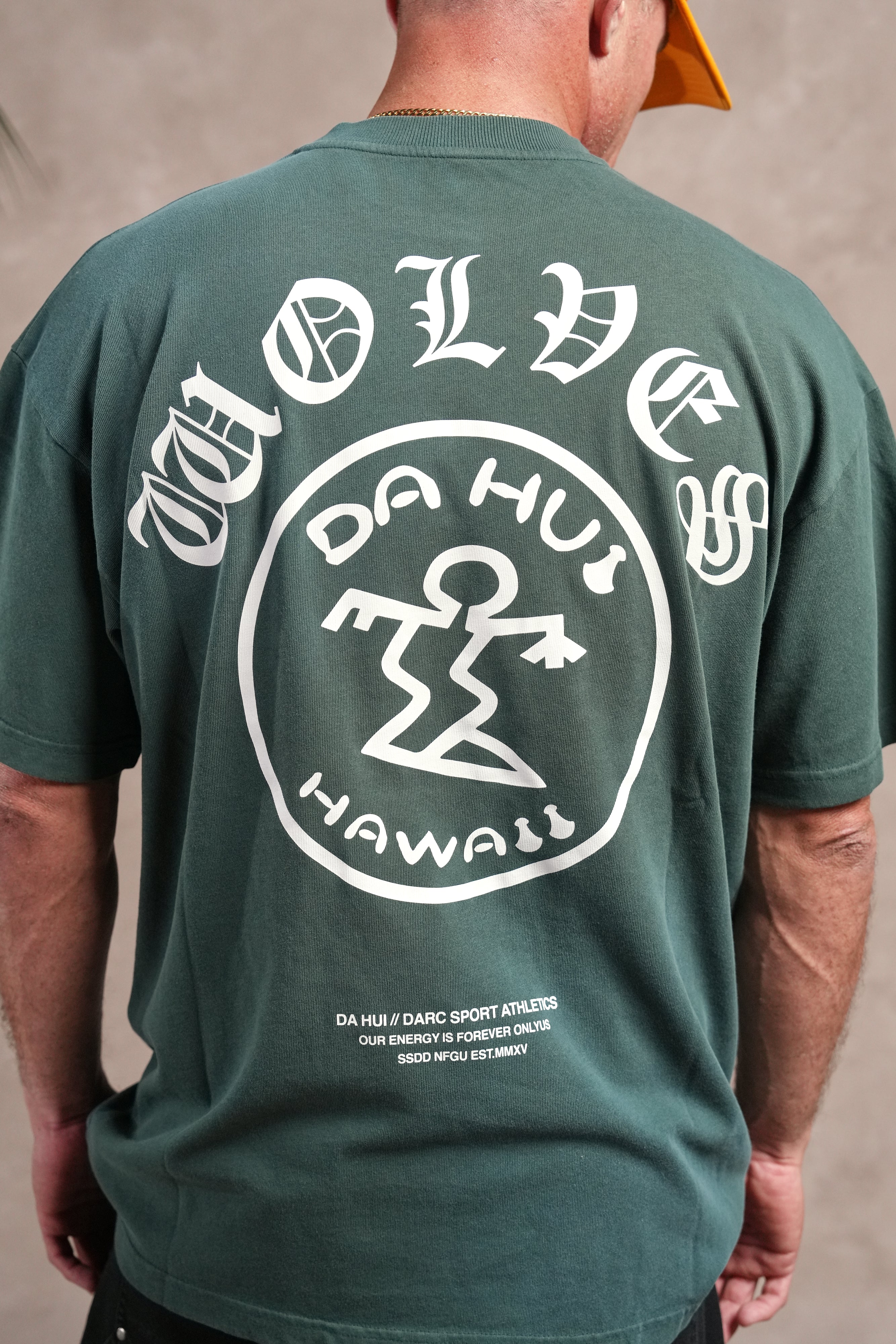 Darc Sport X Da Hui Premium Oversized Tee in Forest Pine Sun Fade