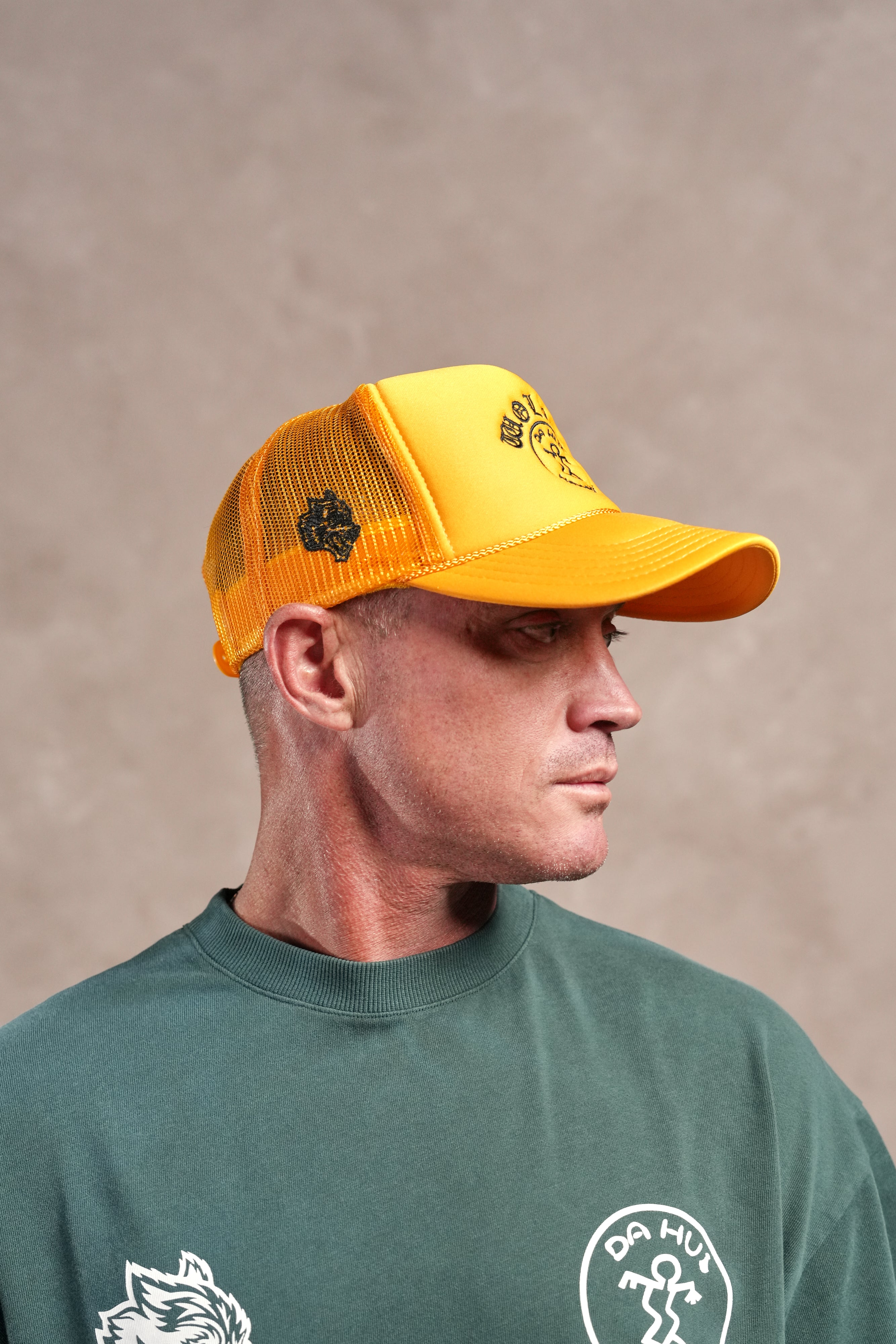 Darc Sport X Da Hui Trucker Hat in Gold