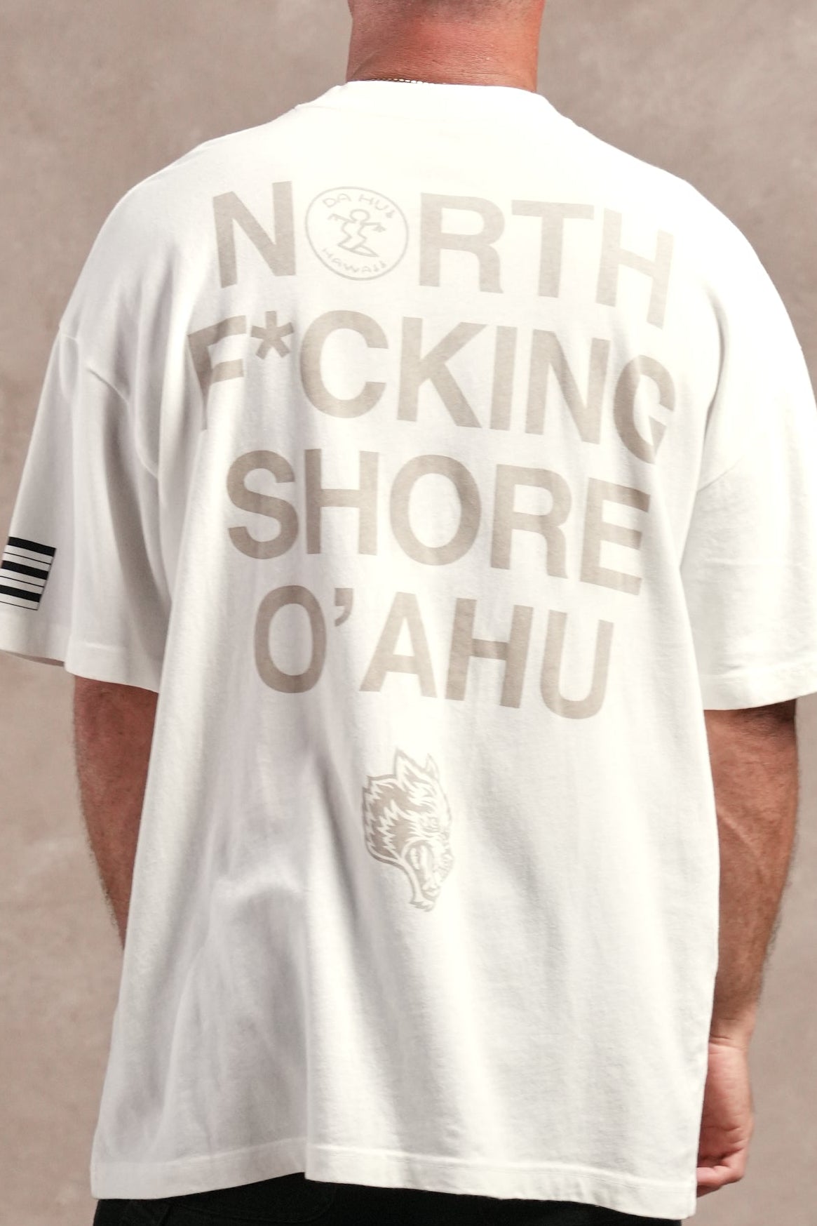 North F*Ckin Shore Premium Oversized Tee in Cream