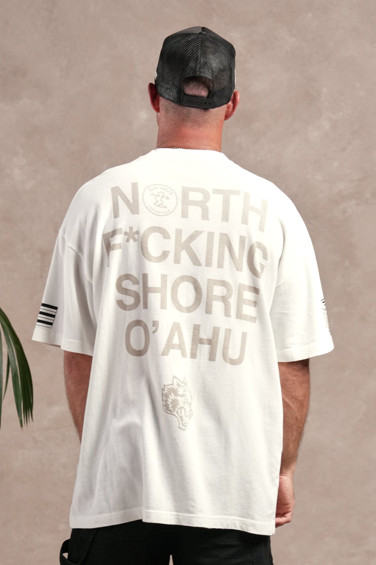 North F*Ckin Shore Premium Oversized Tee in Cream