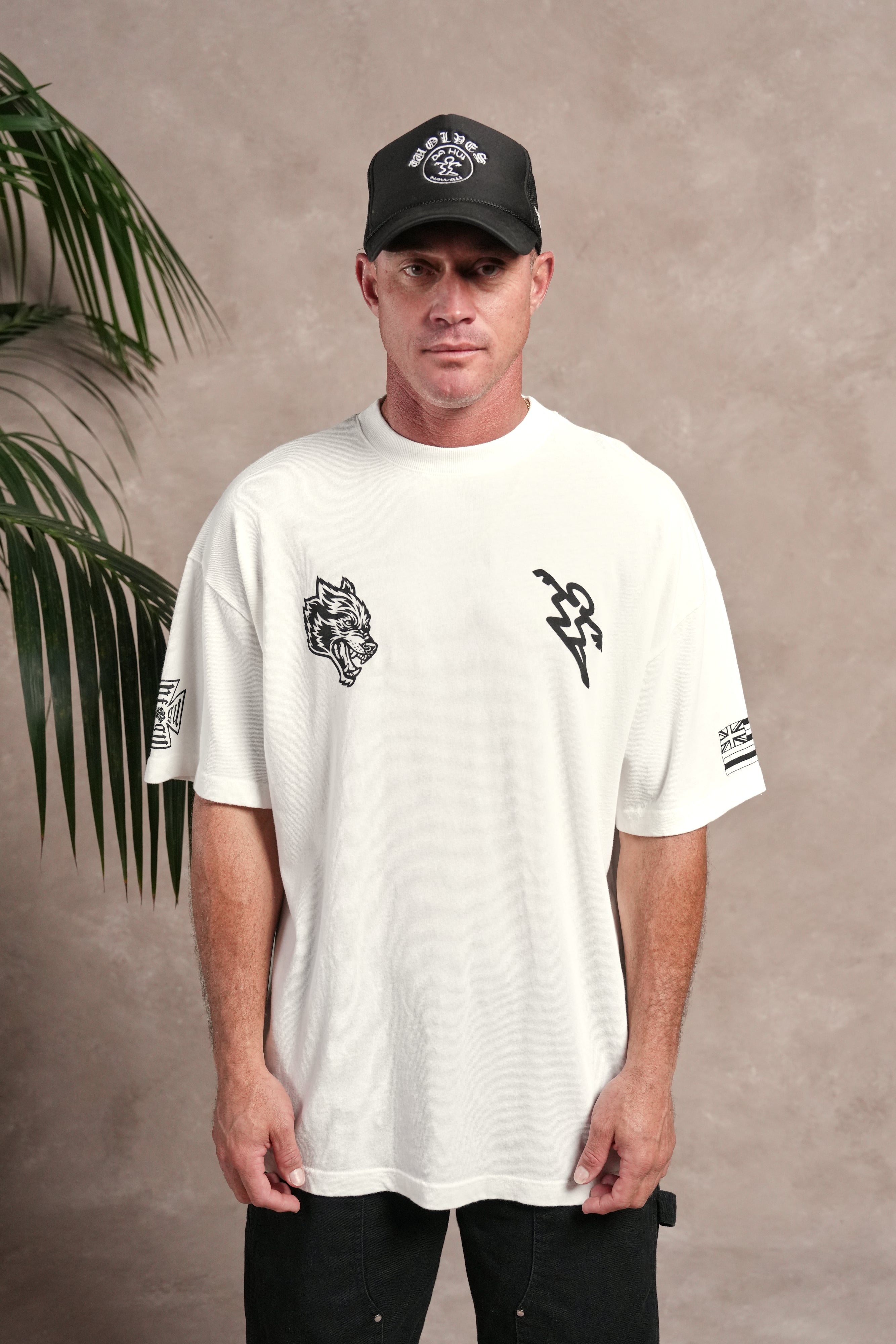 North F*Ckin Shore Premium Oversized Tee in Cream