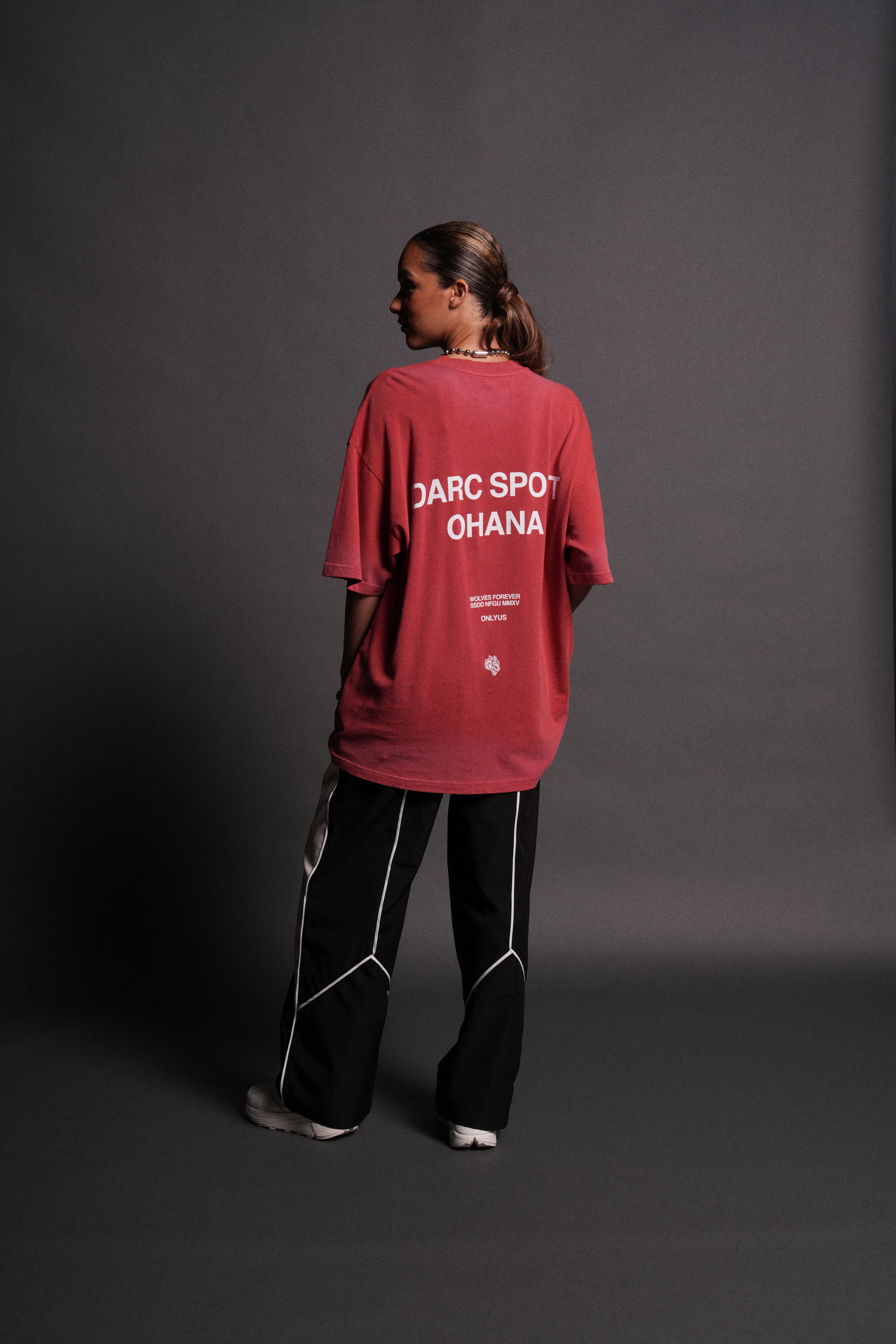 Darc Sport Ohana "Premium" Oversized Tee in Roman Red Drift Wash