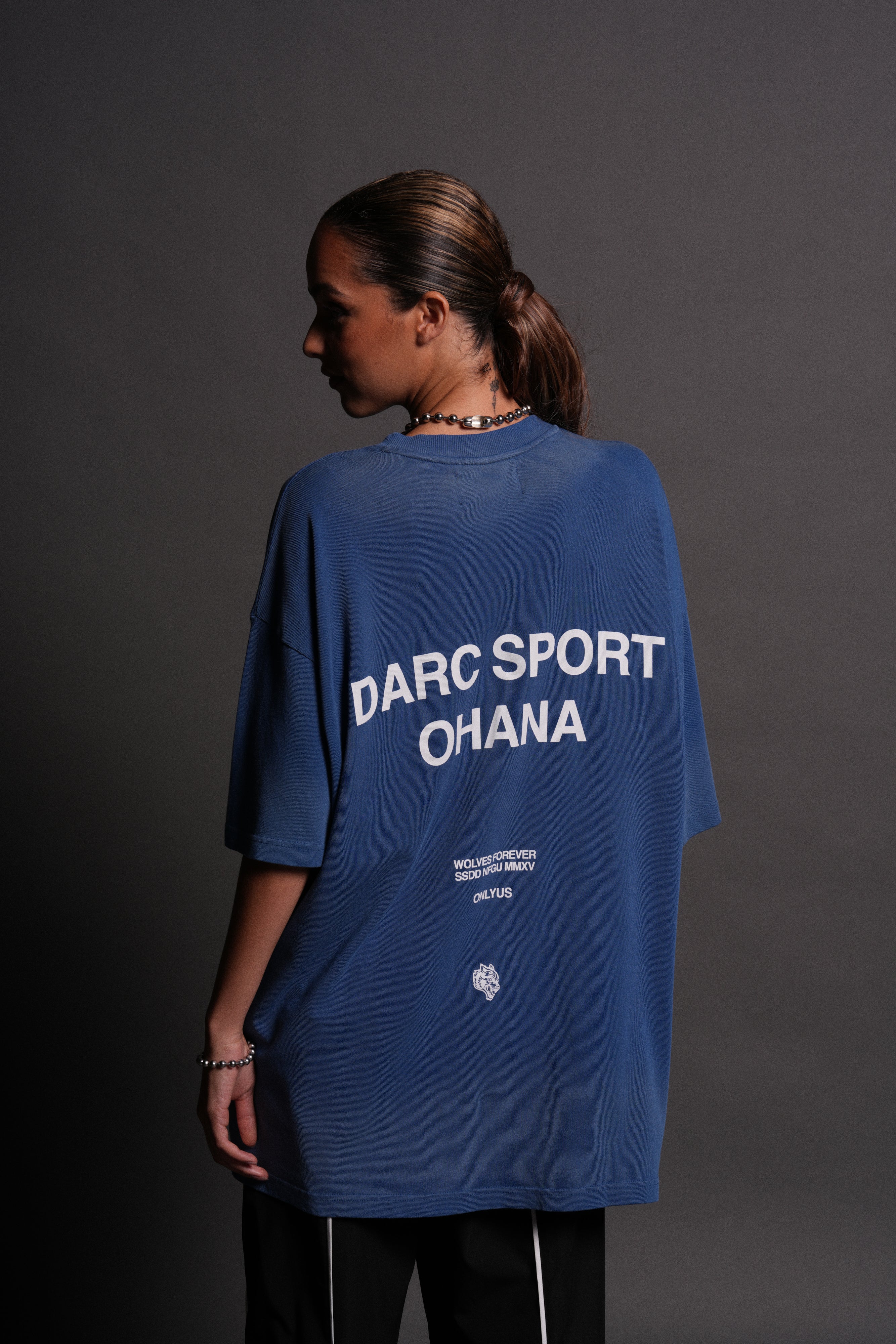 Darc Sport Ohana "Premium" Oversized Tee in Darc Cobalt Drift Wash