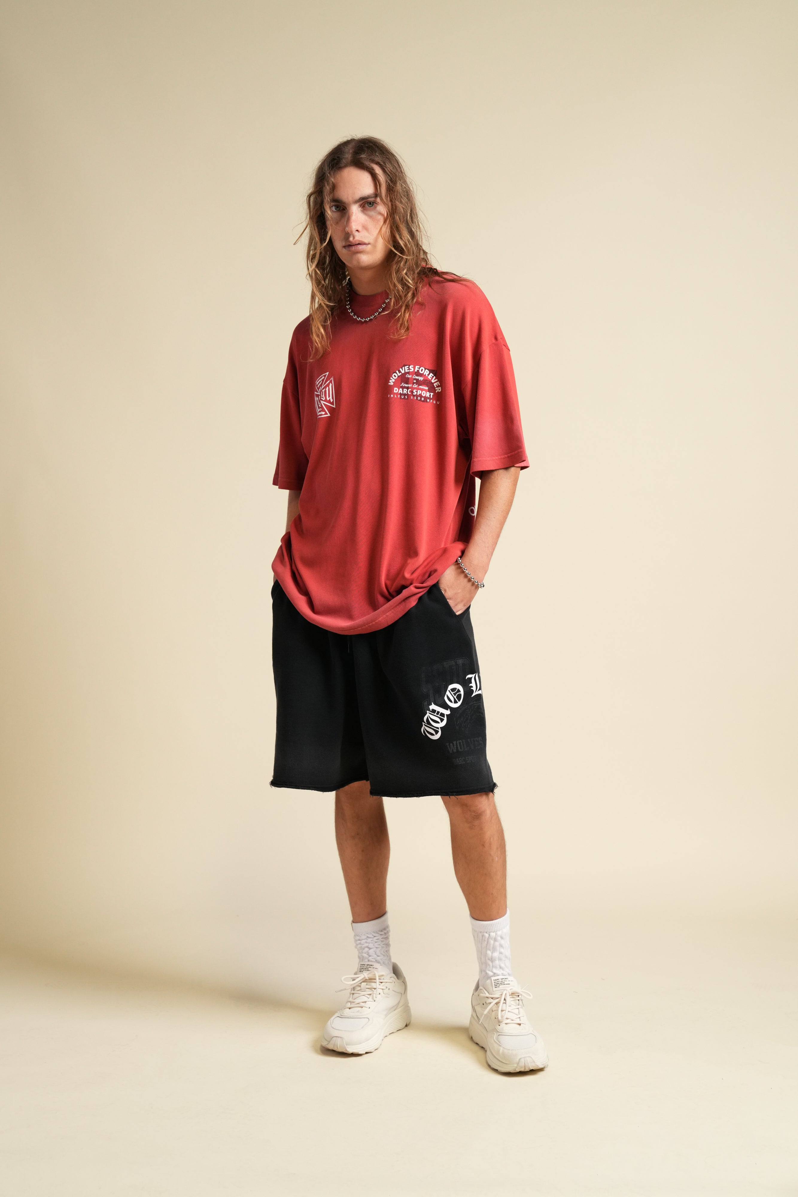 Ohana League Grunge Brock Sweat Short in Black Drift Wash