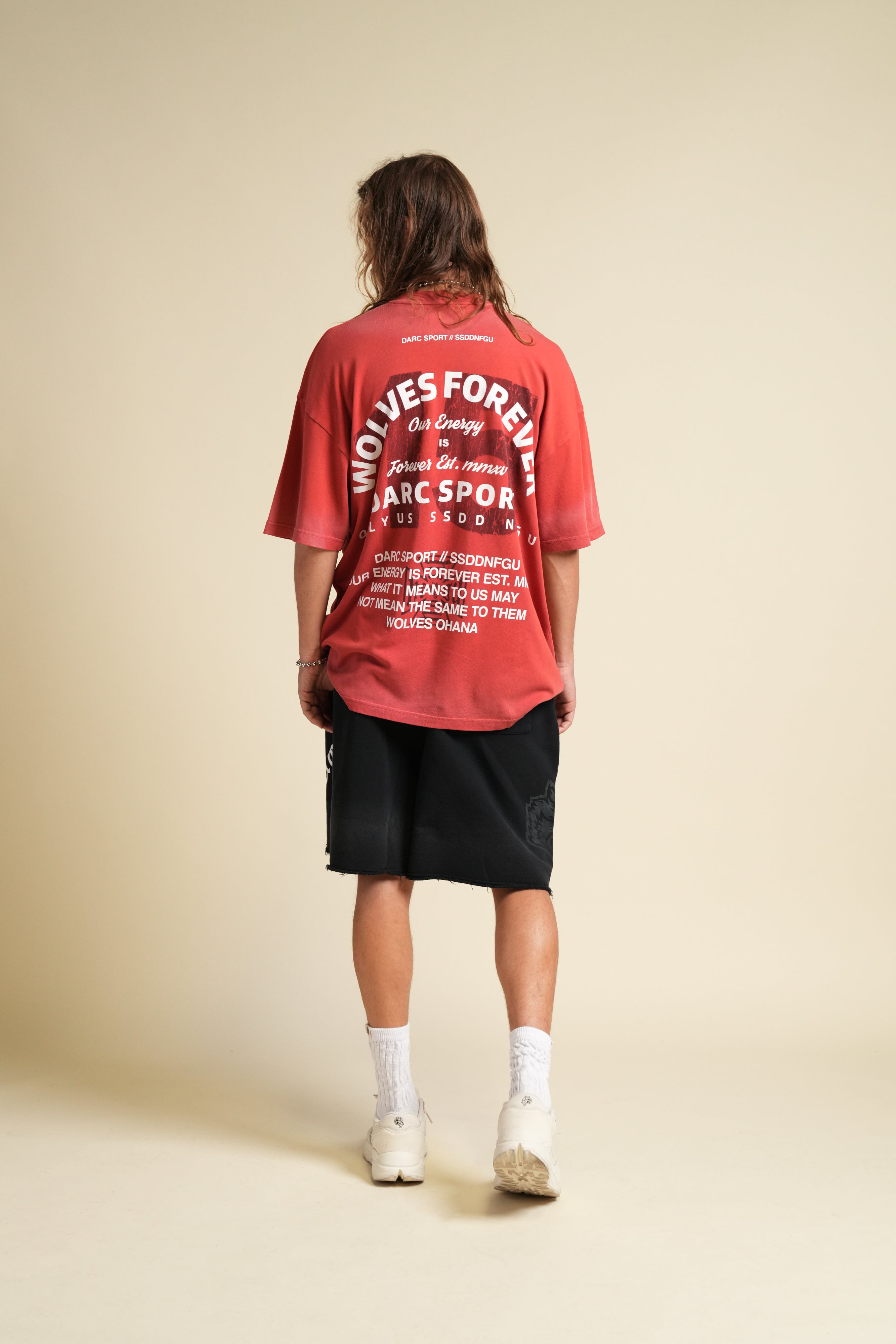 Ohana Energy "Premium" Oversized Tee in Roman Red Drift Wash
