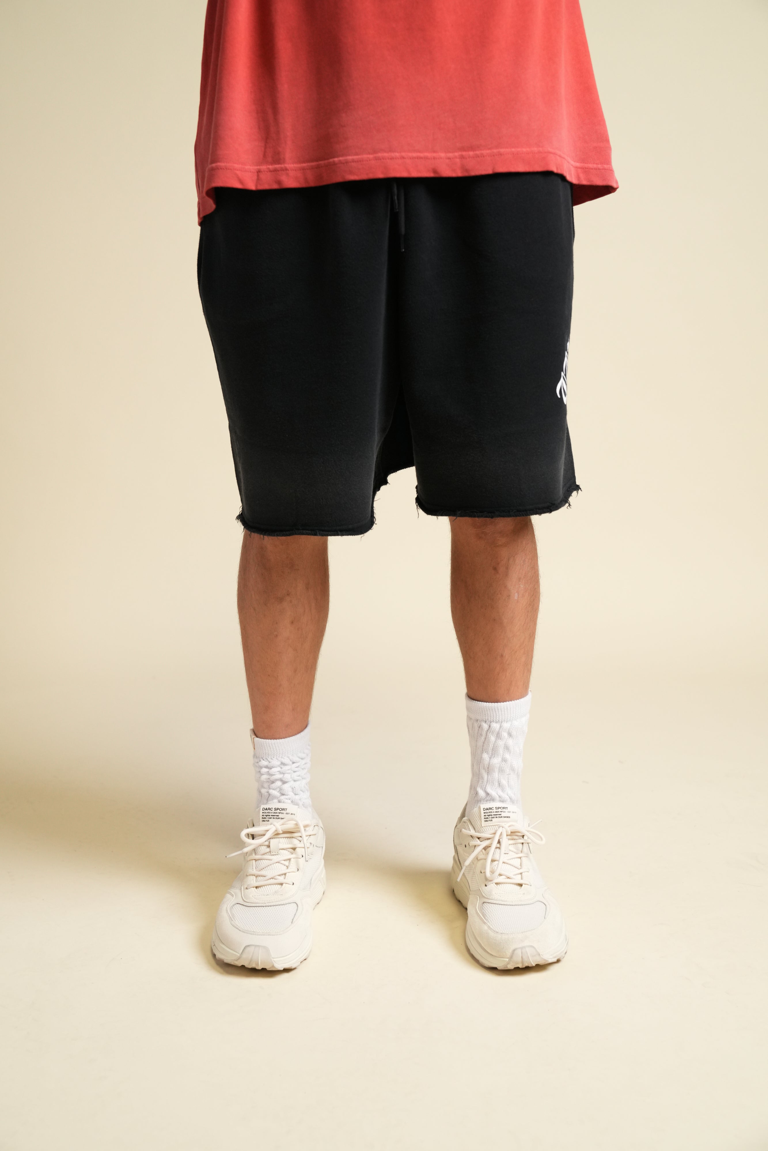 Ohana League Grunge Brock Sweat Short in Black Drift Wash