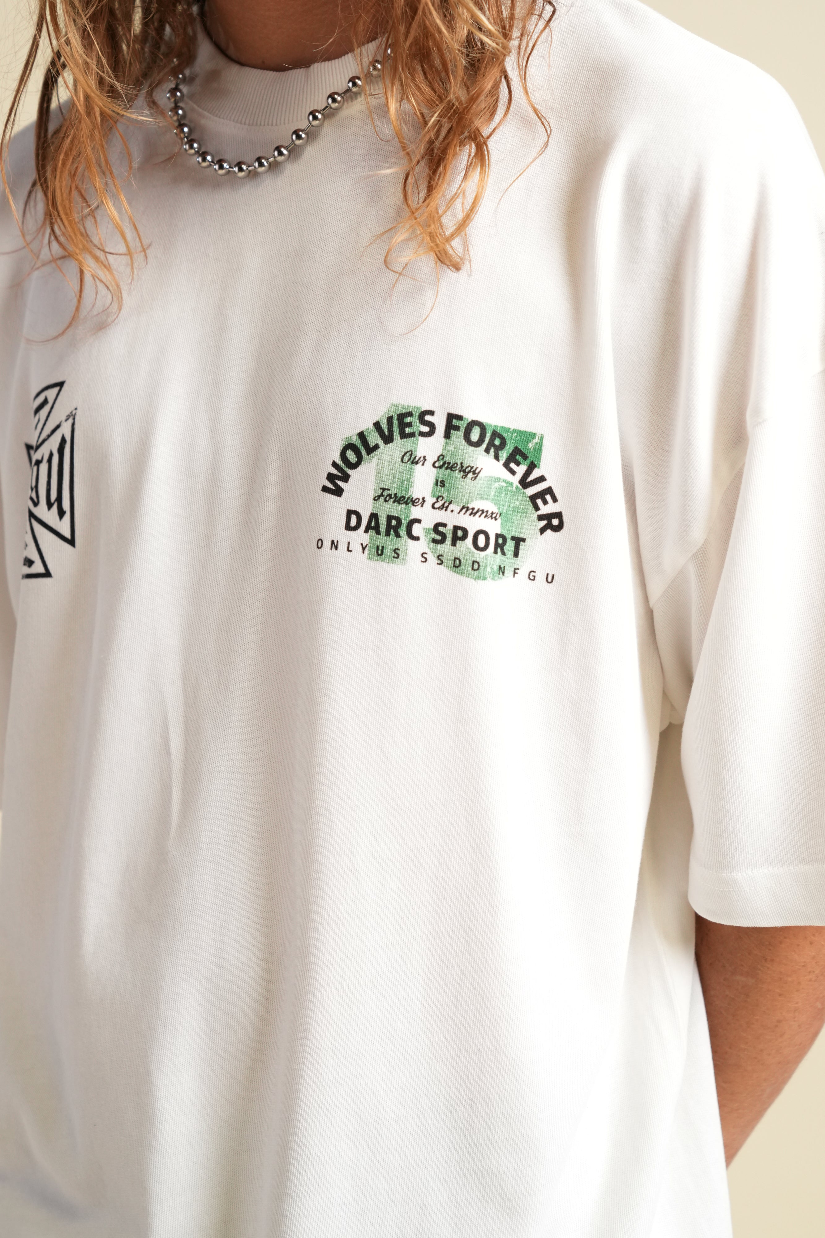 Ohana Energy "Premium" Oversized Tee in Cream