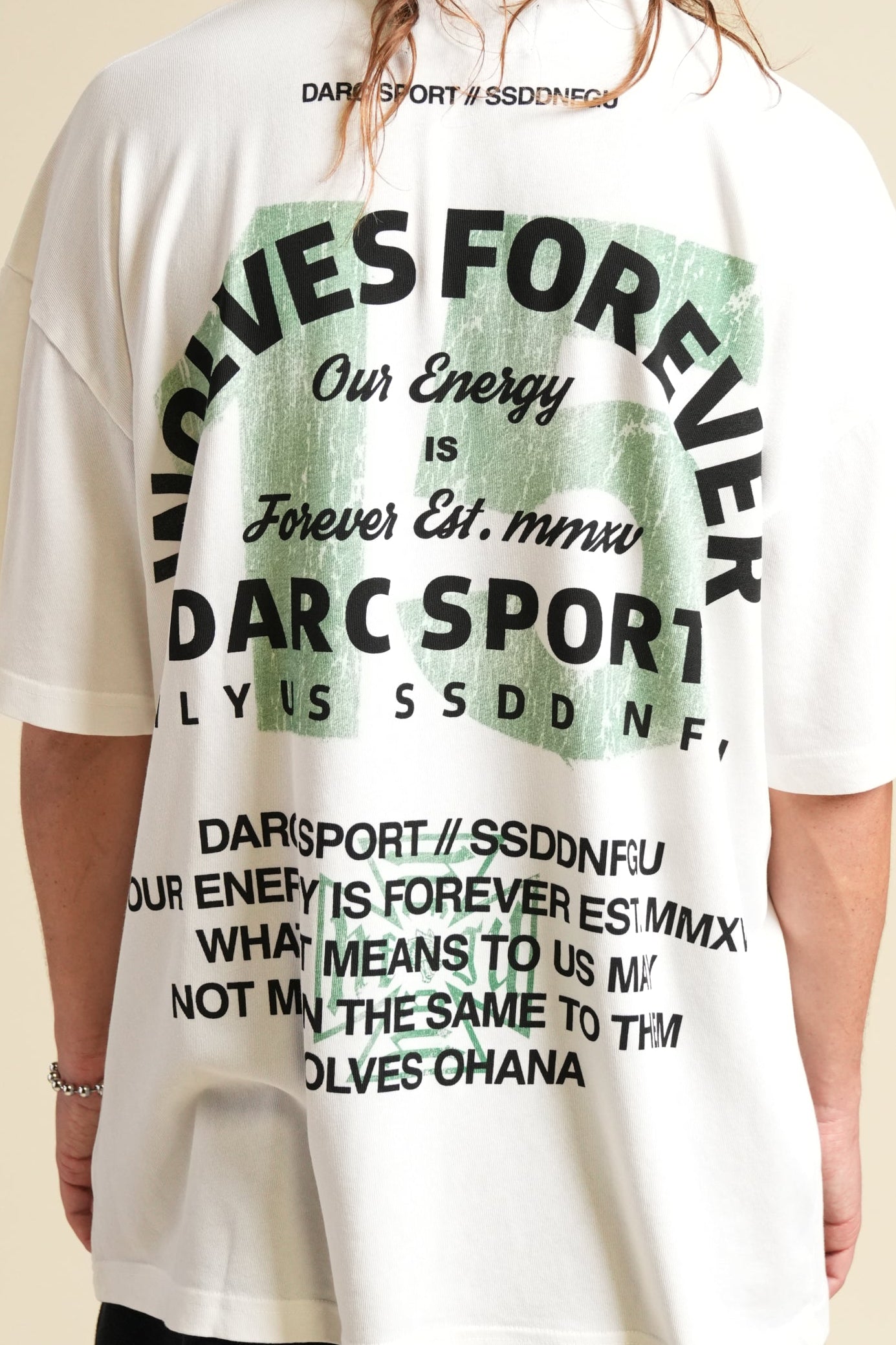 Ohana Energy "Premium" Oversized Tee in Cream