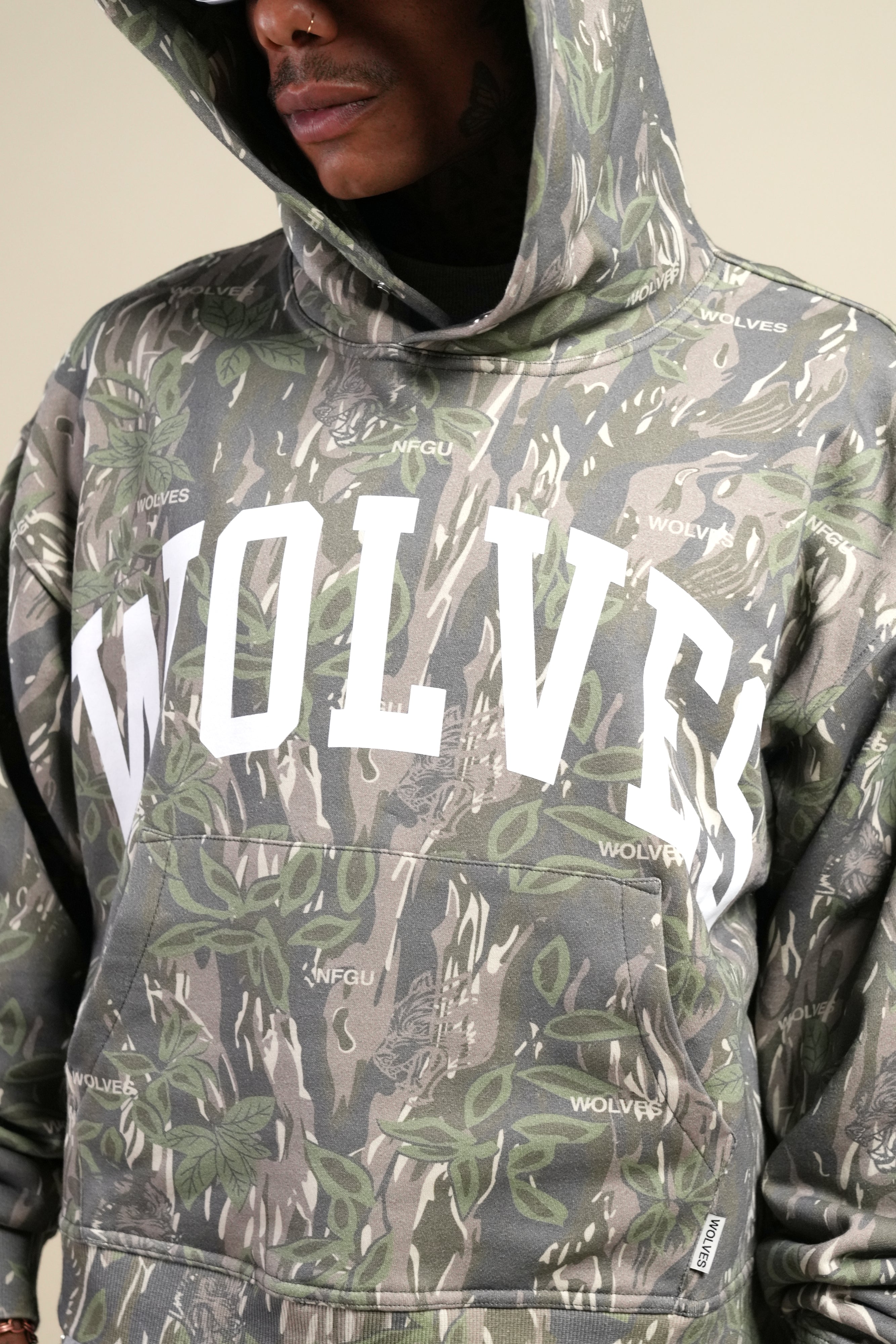 Only Loyalty Box Cut "Pierce" Hoodie in Norse Camo