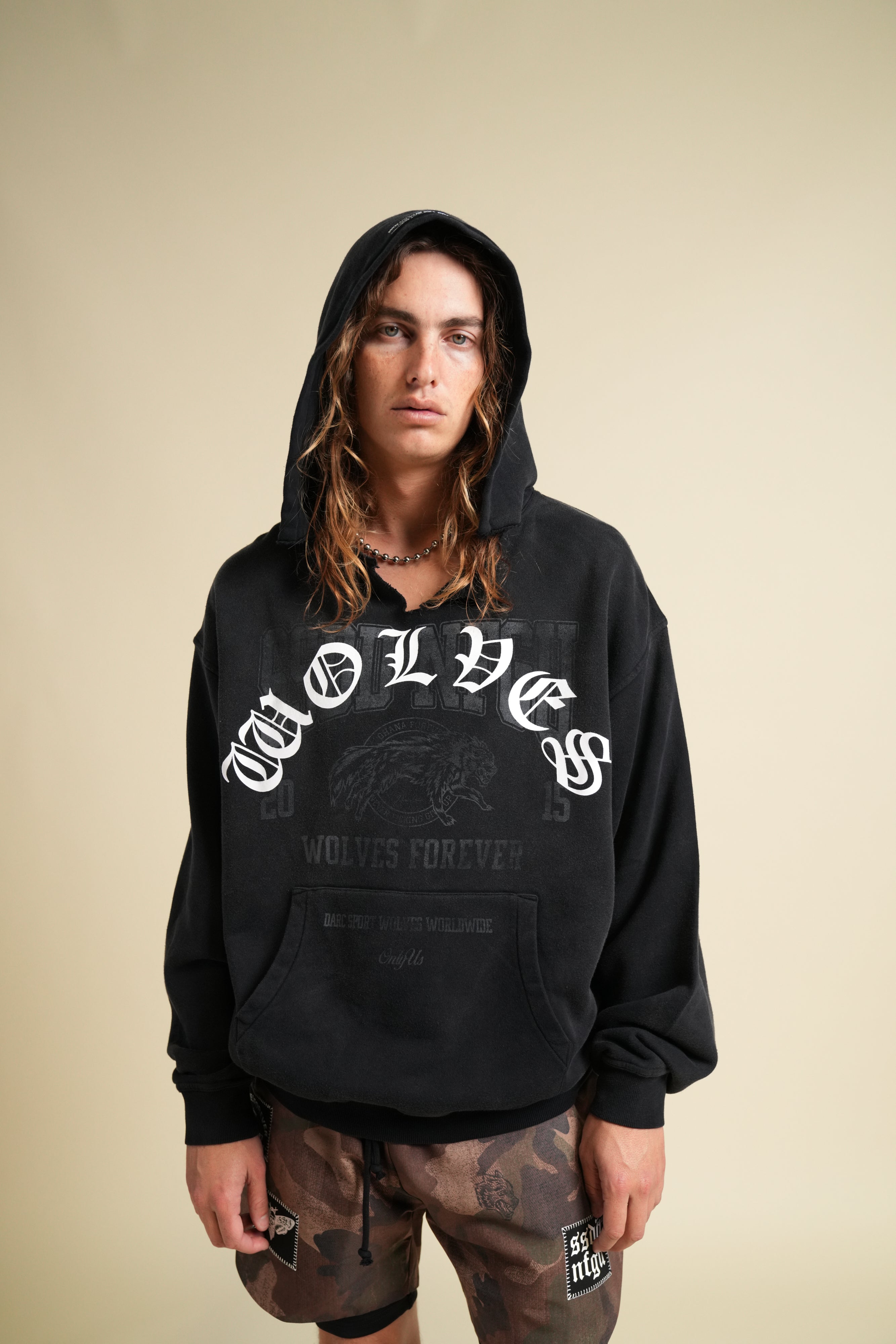 Ohana League "Dempsey" Hoodie in Black Drift Wash