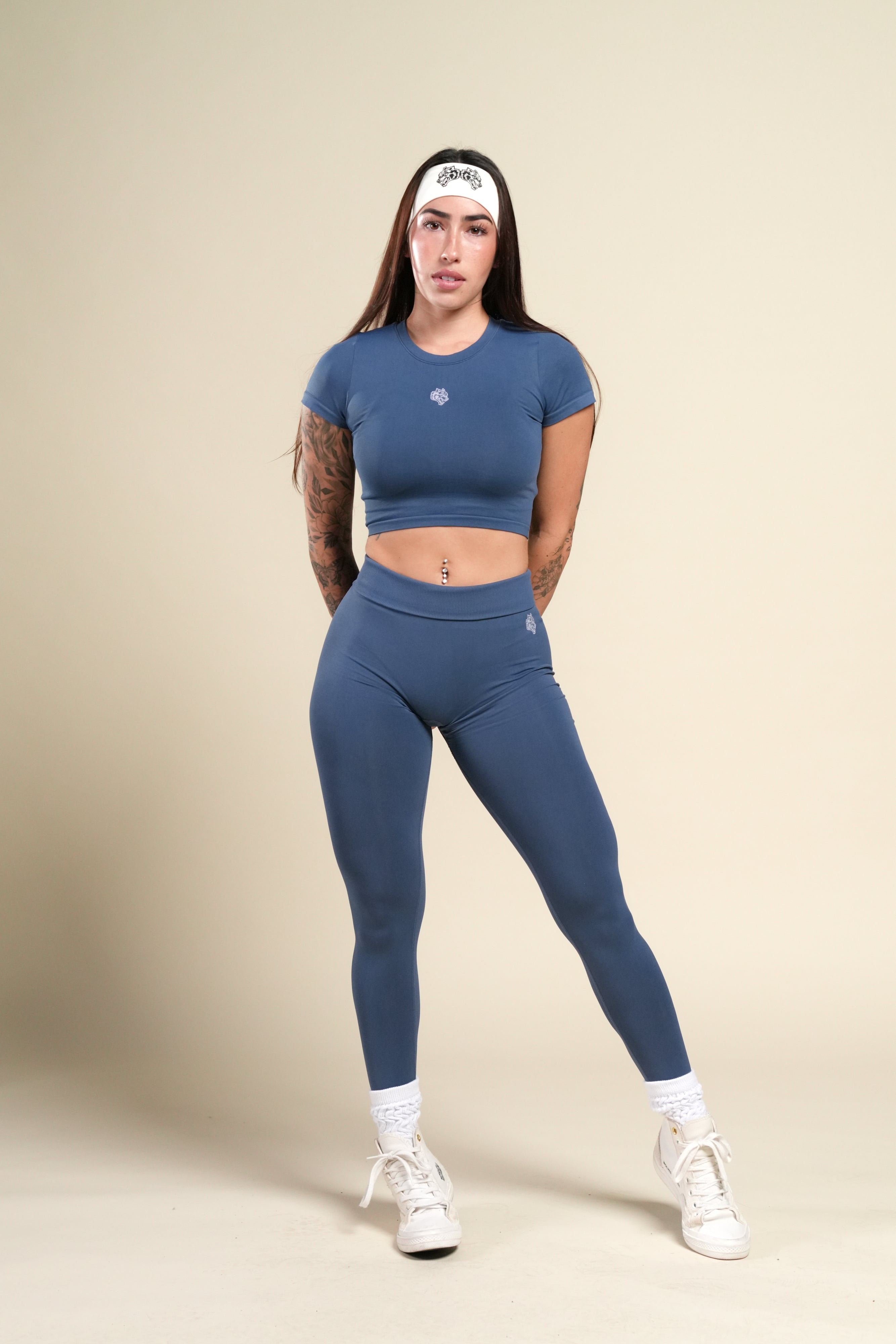 Wolf "Skylar" Soft Seamless Leggings in Washed Denim
