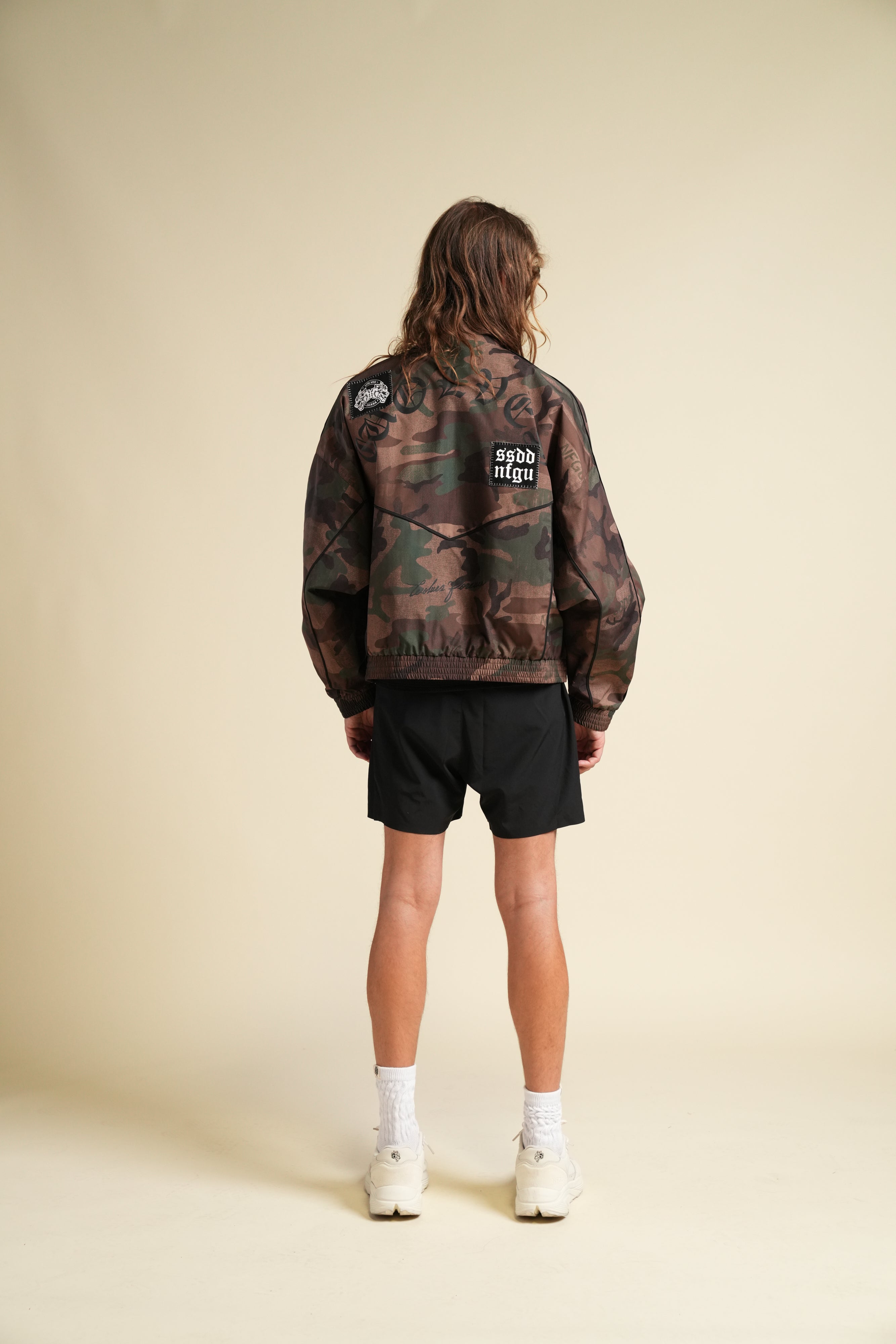 Chopper Core Applique Quinn Track Jacket in Ohana Woodland Camo