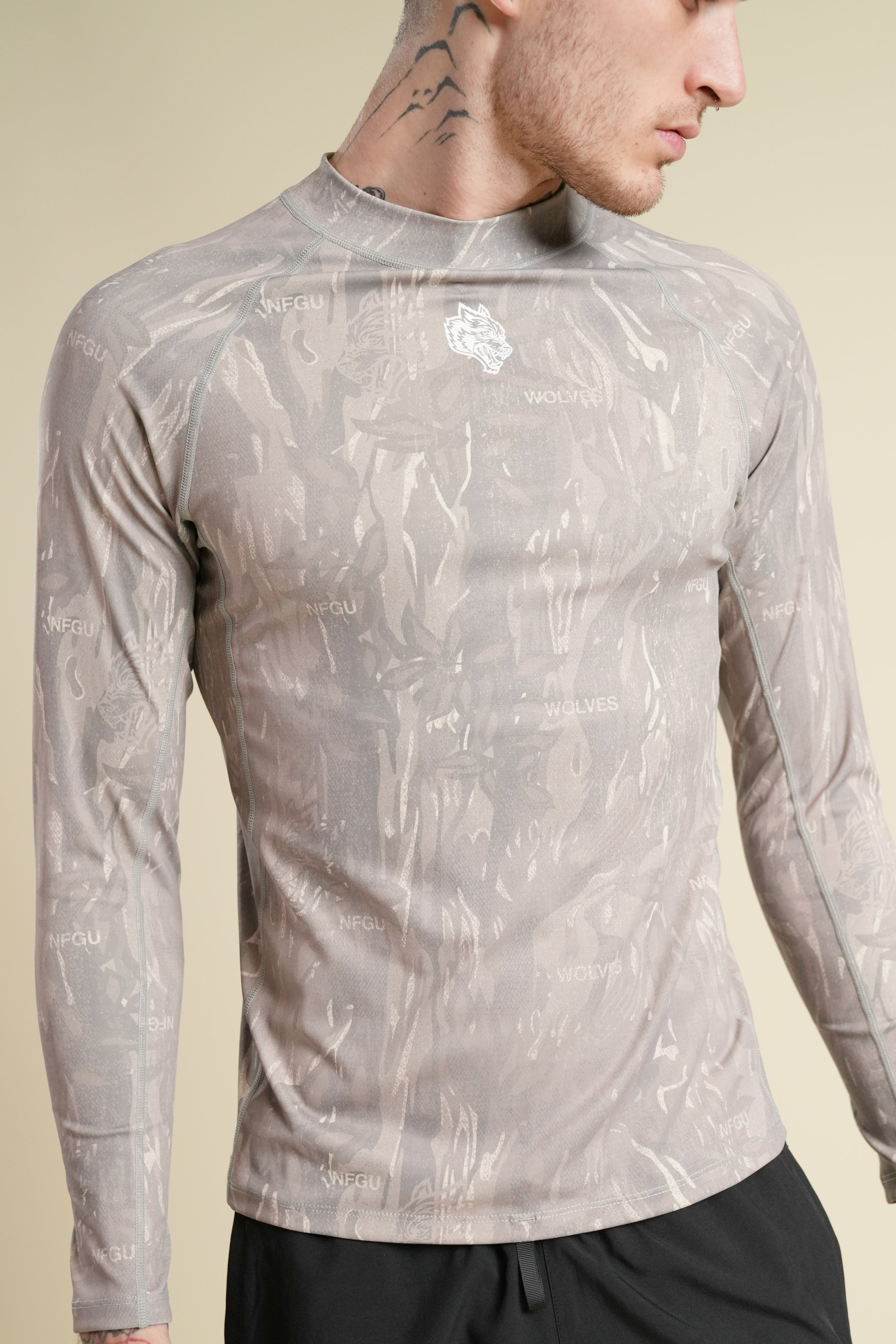 Wolf Chopper Rash Guard in Ohana Vintage Norse Camo