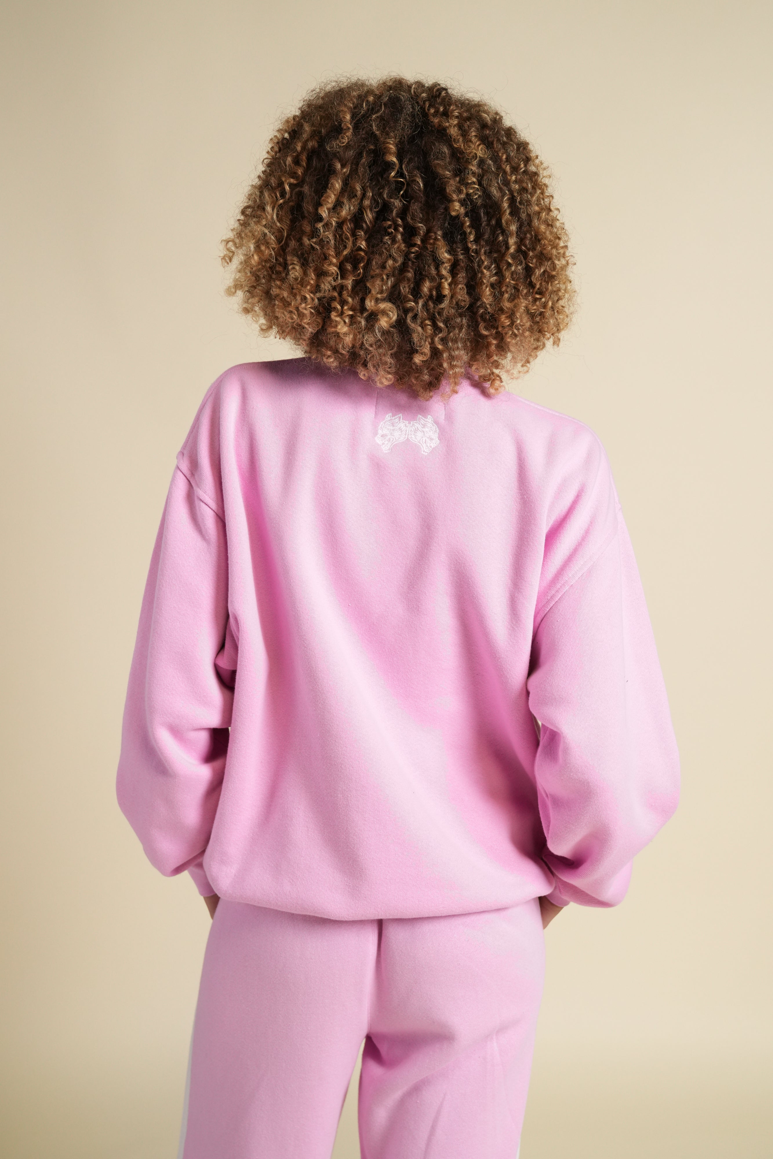 Cursive Wolves Premium Stripe London Crewneck