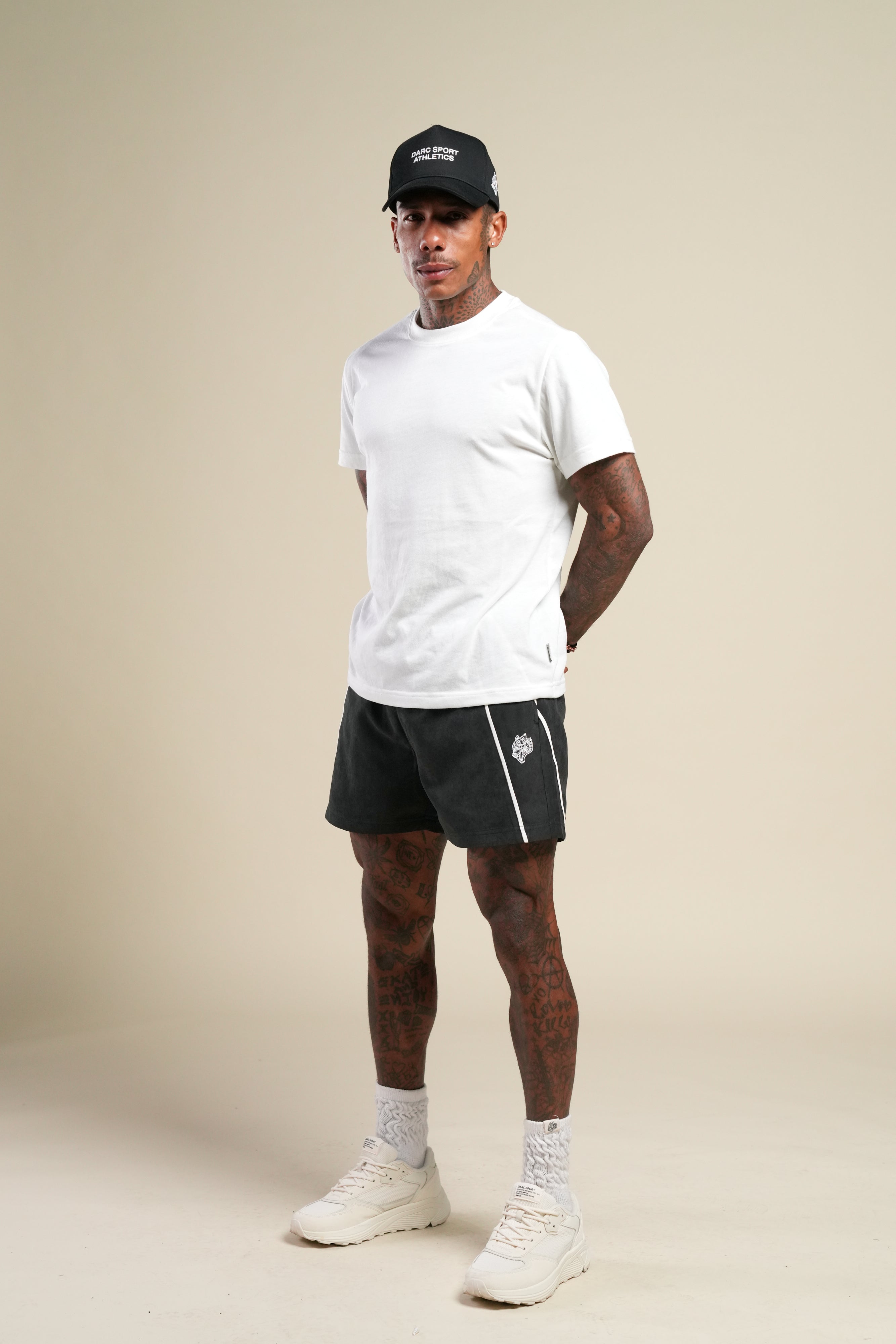 Dual Darby Track Shorts in Black