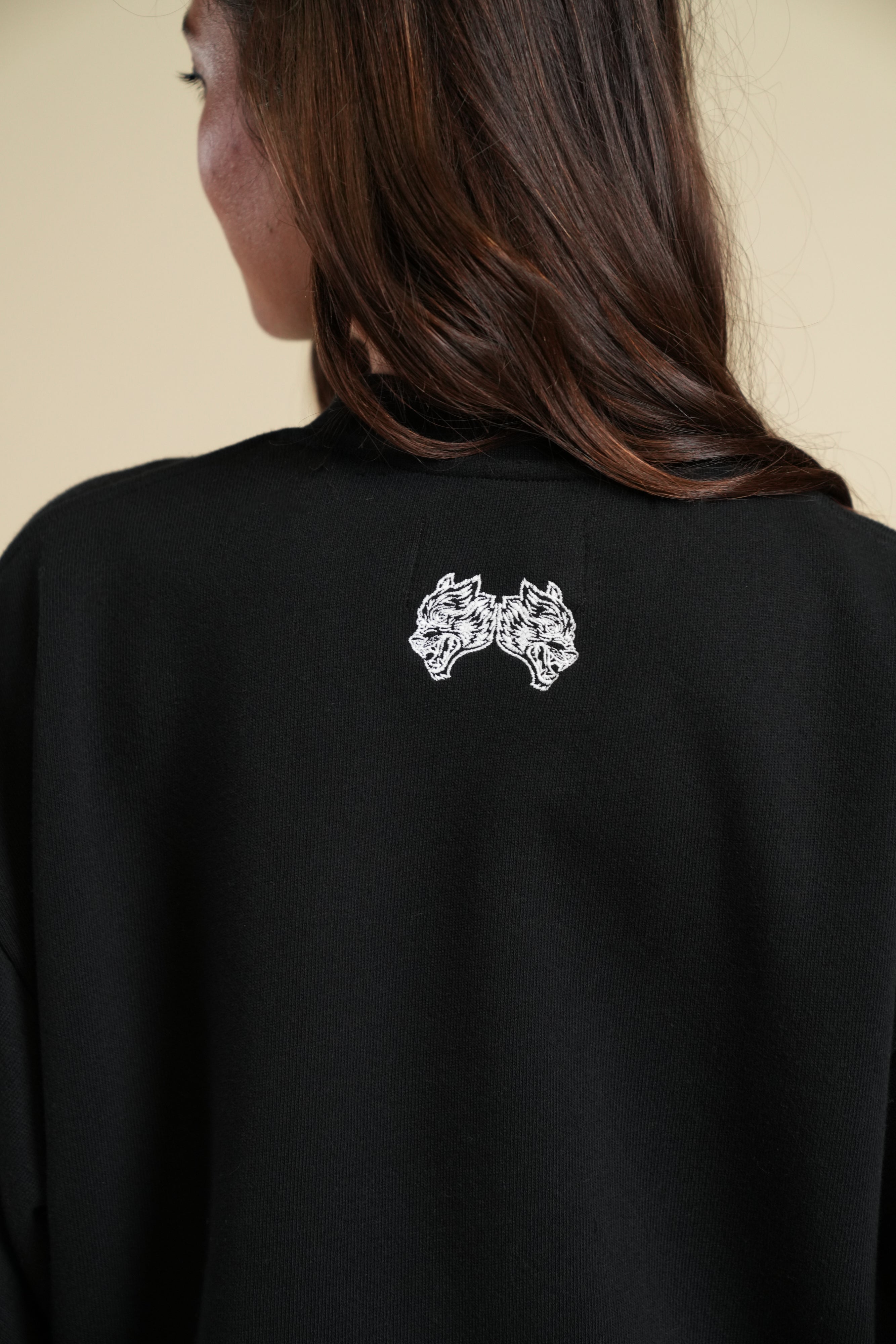 Cursive Wolves Premium Stripe London Crewneck