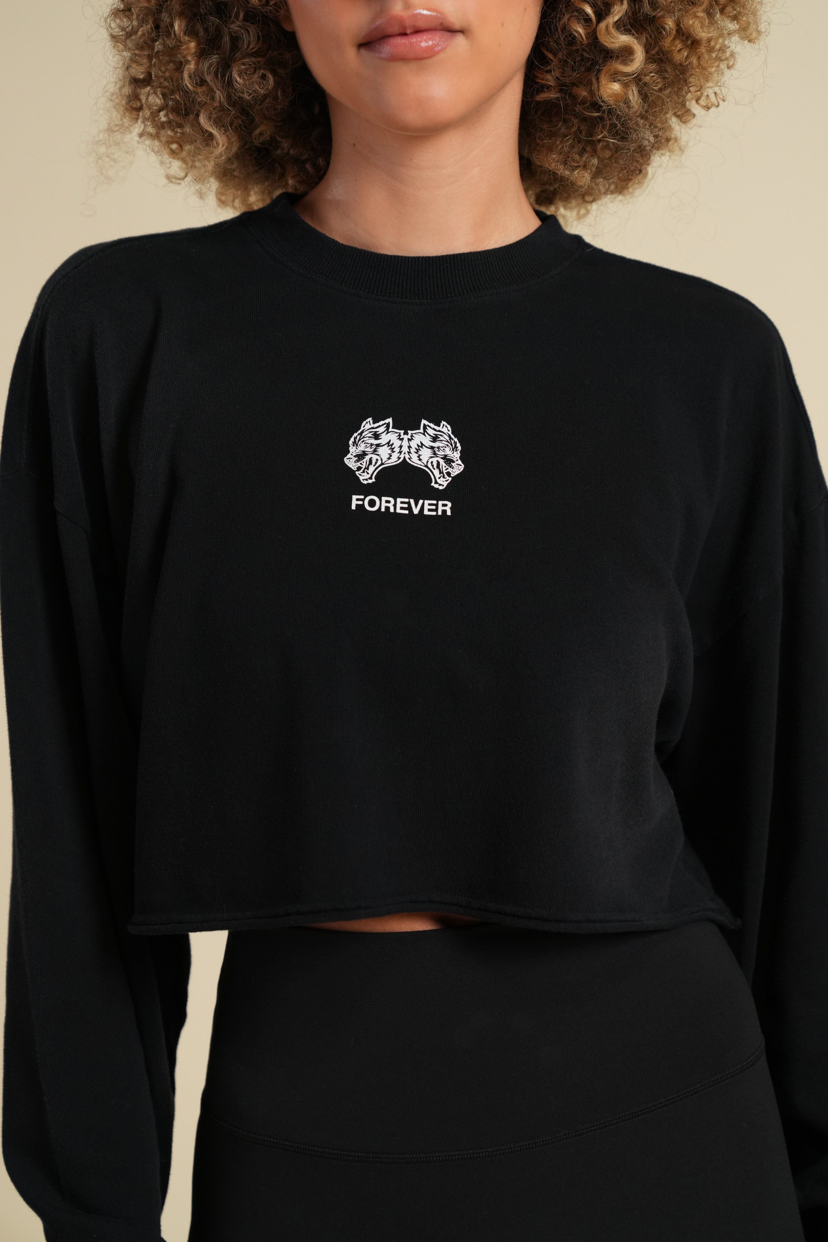 Forever IYKYK "Premium" Oversized Cropped LS Tee