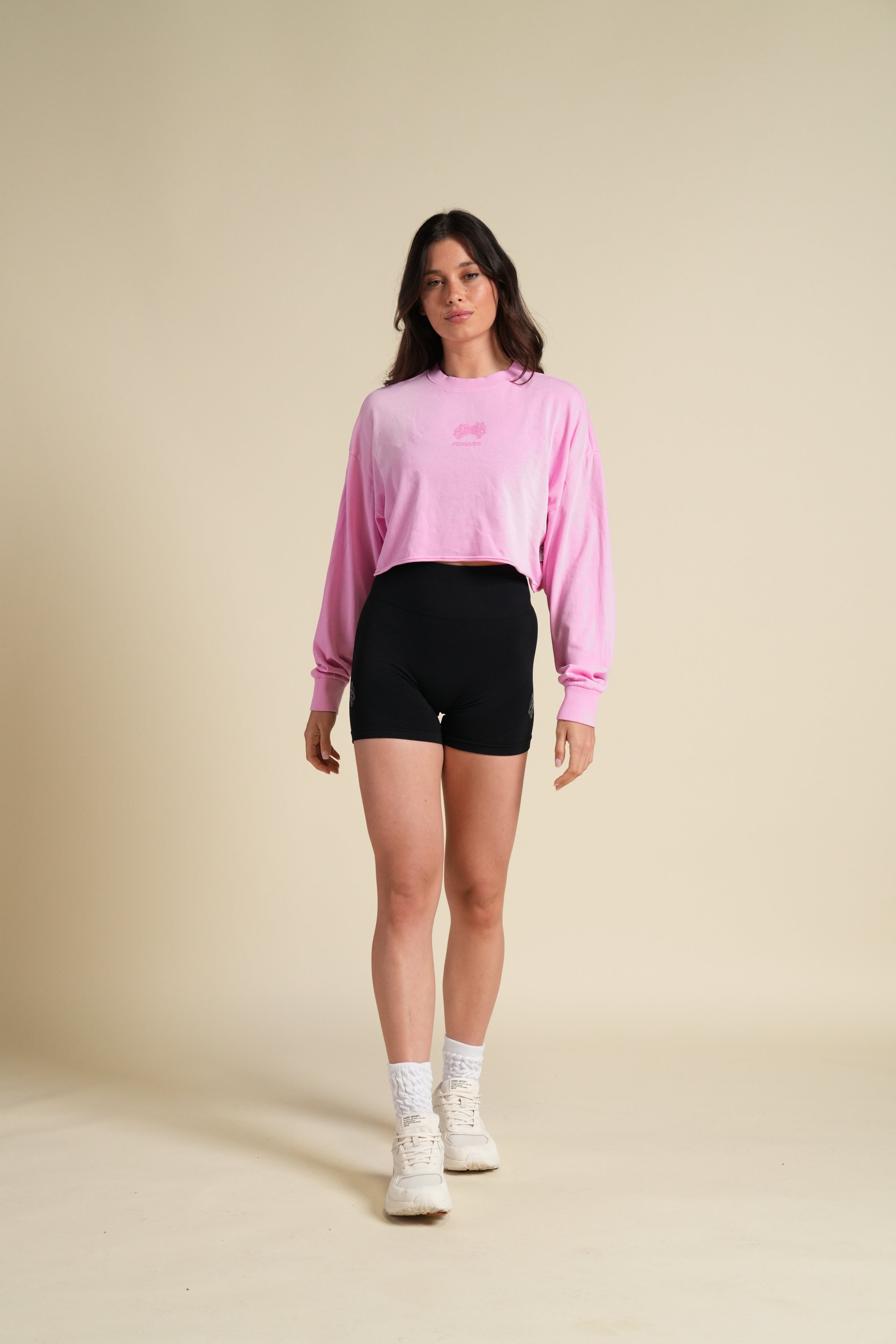 Forever IYKYK "Premium" Oversized Cropped LS Tee