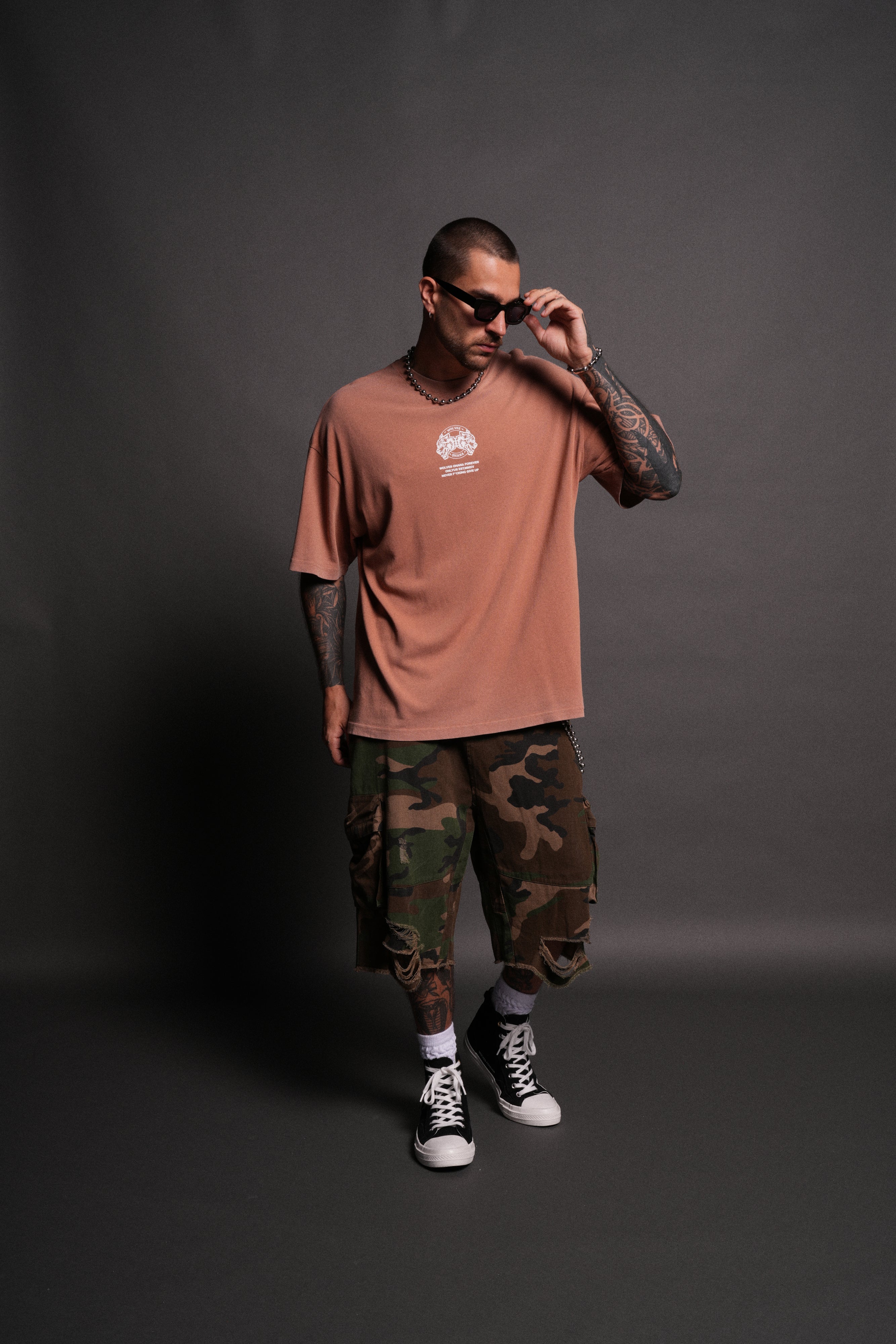 Wolves Ohana Forever "Premium" Oversized Tee in Desert Rose