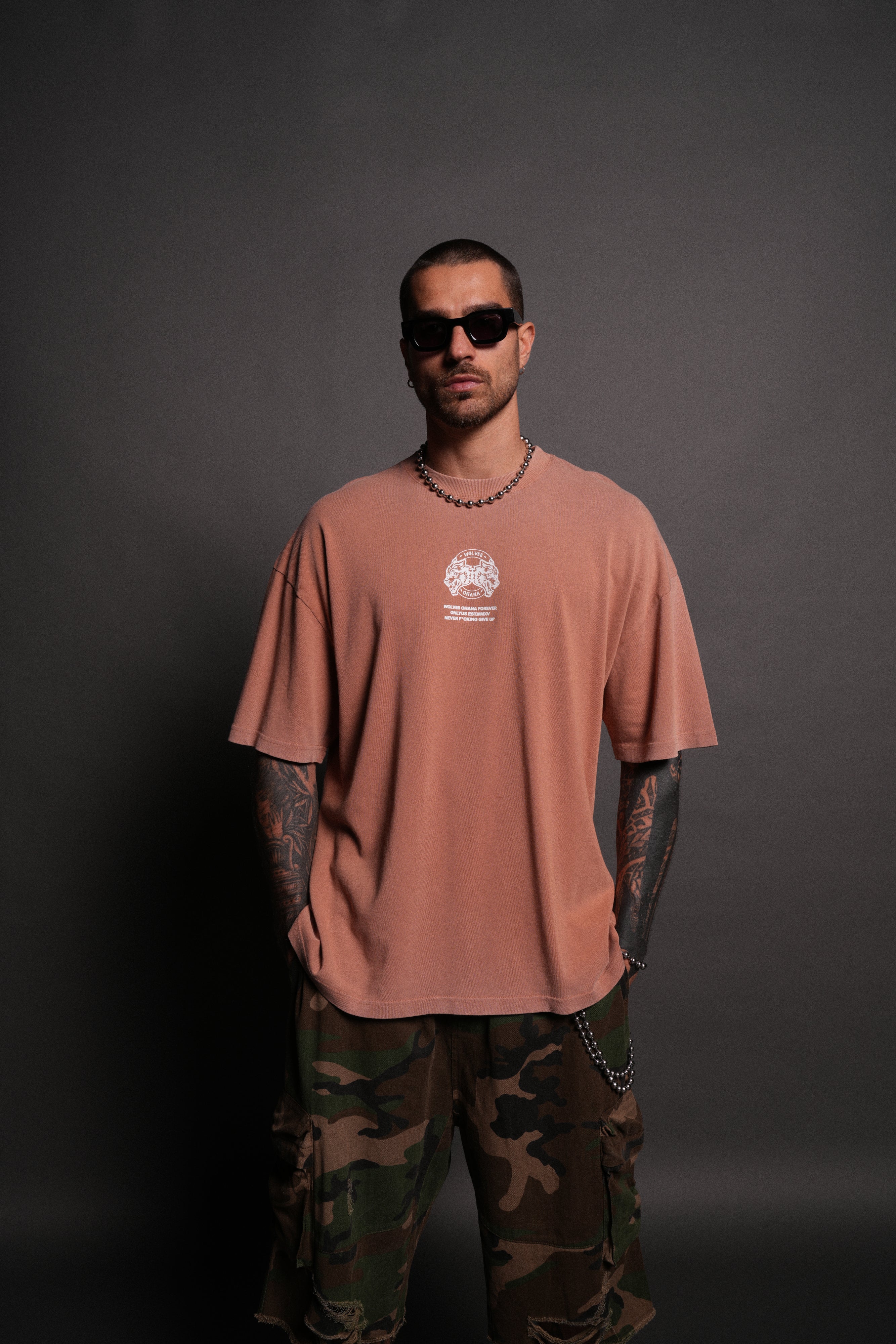 Wolves Ohana Forever "Premium" Oversized Tee in Desert Rose