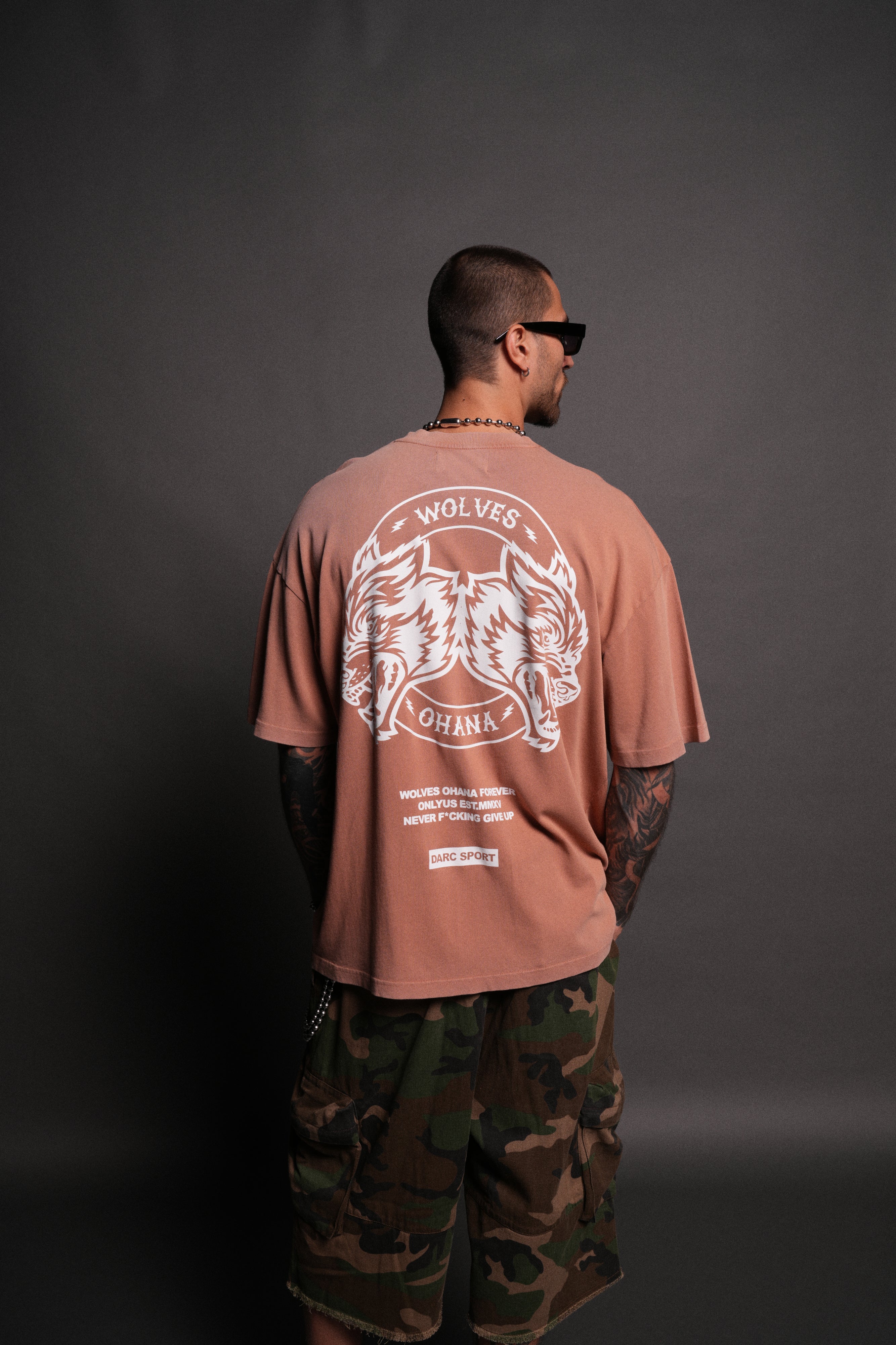 Wolves Ohana Forever "Premium" Oversized Tee in Desert Rose