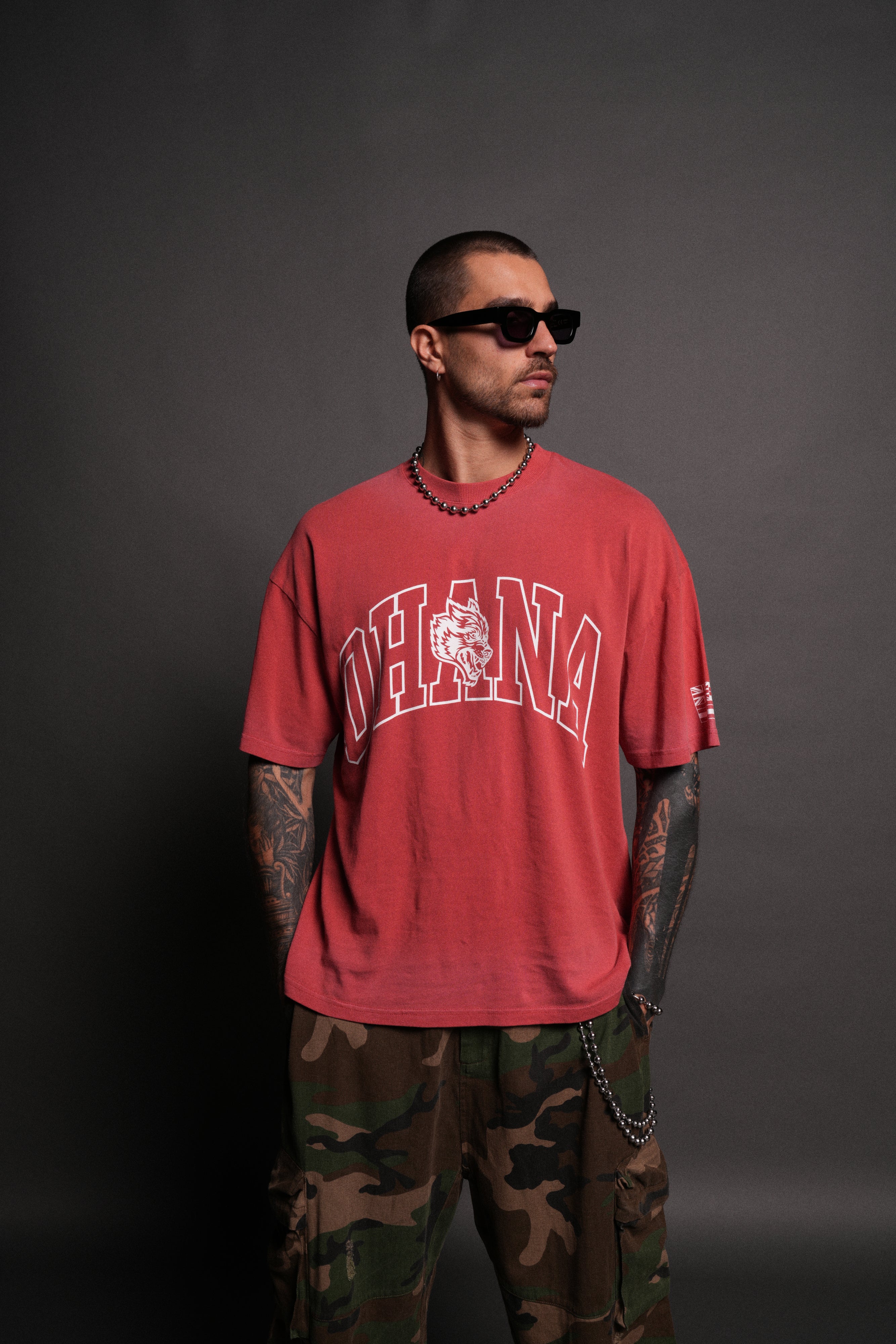 Ohana Forever V3 "Premium" Oversized Tee in Roman Red Drift Wash