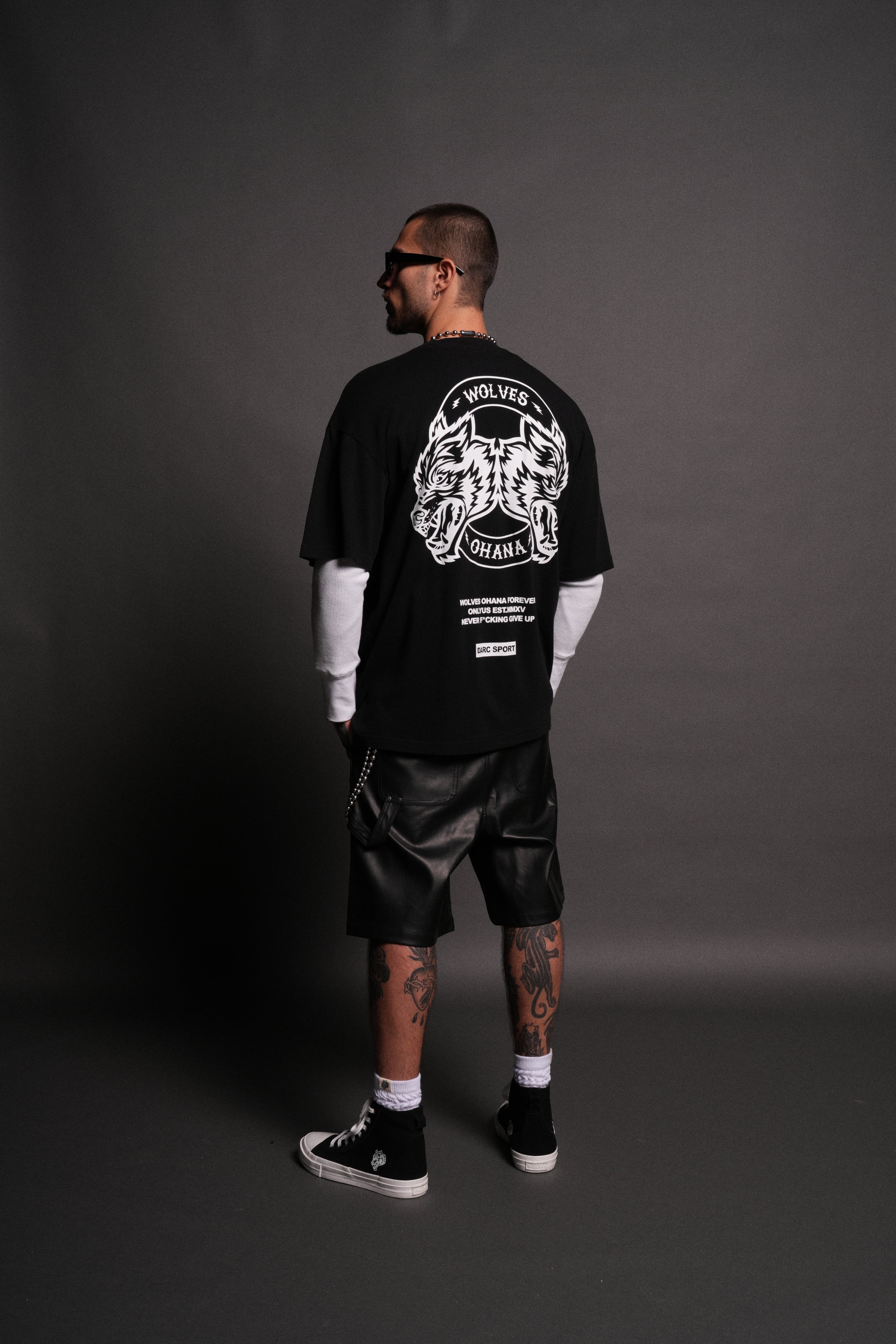 Wolves Ohana Forever "Premium" Oversized Tee in Black