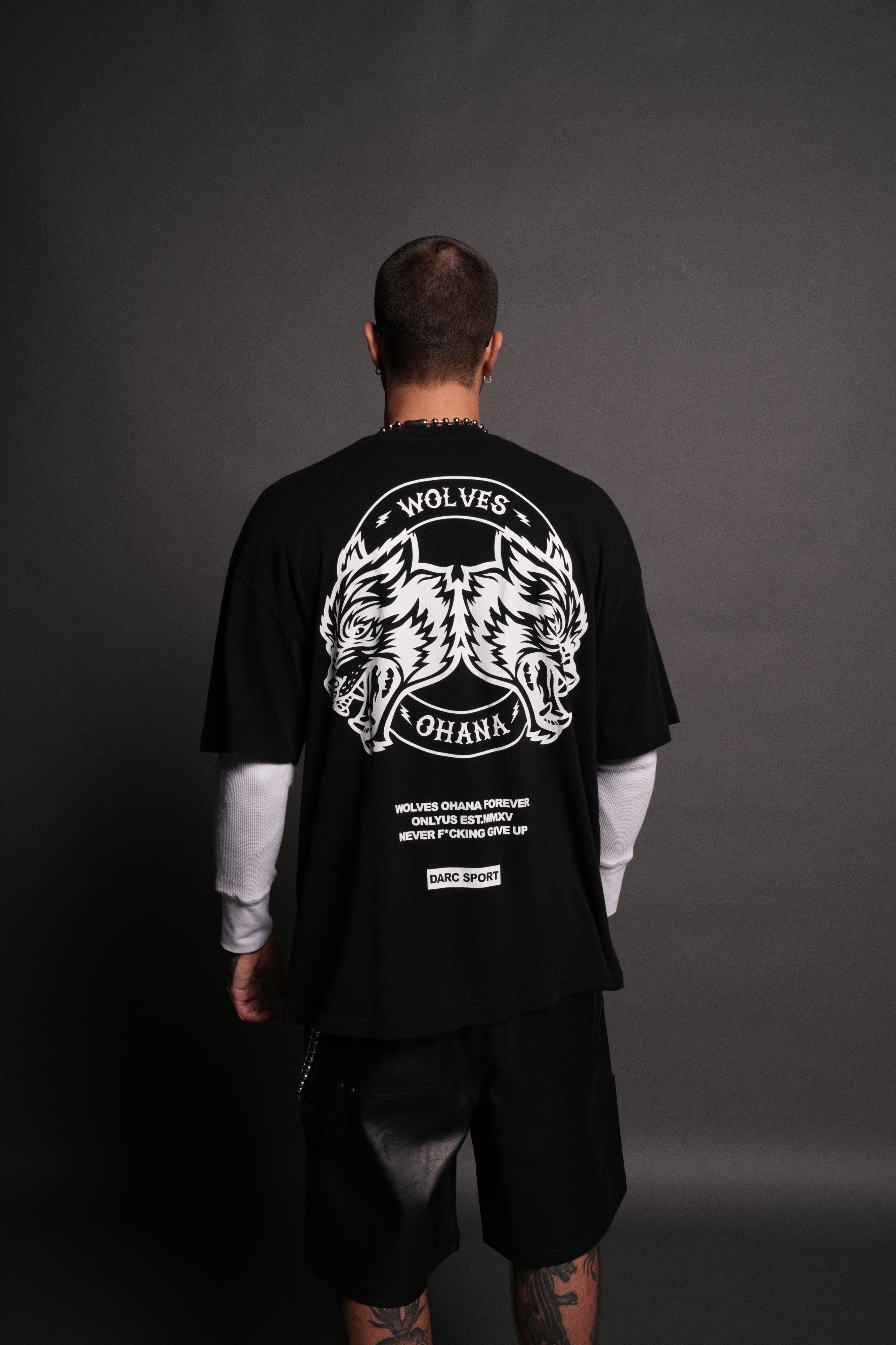 Wolves Ohana Forever "Premium" Oversized Tee in Black