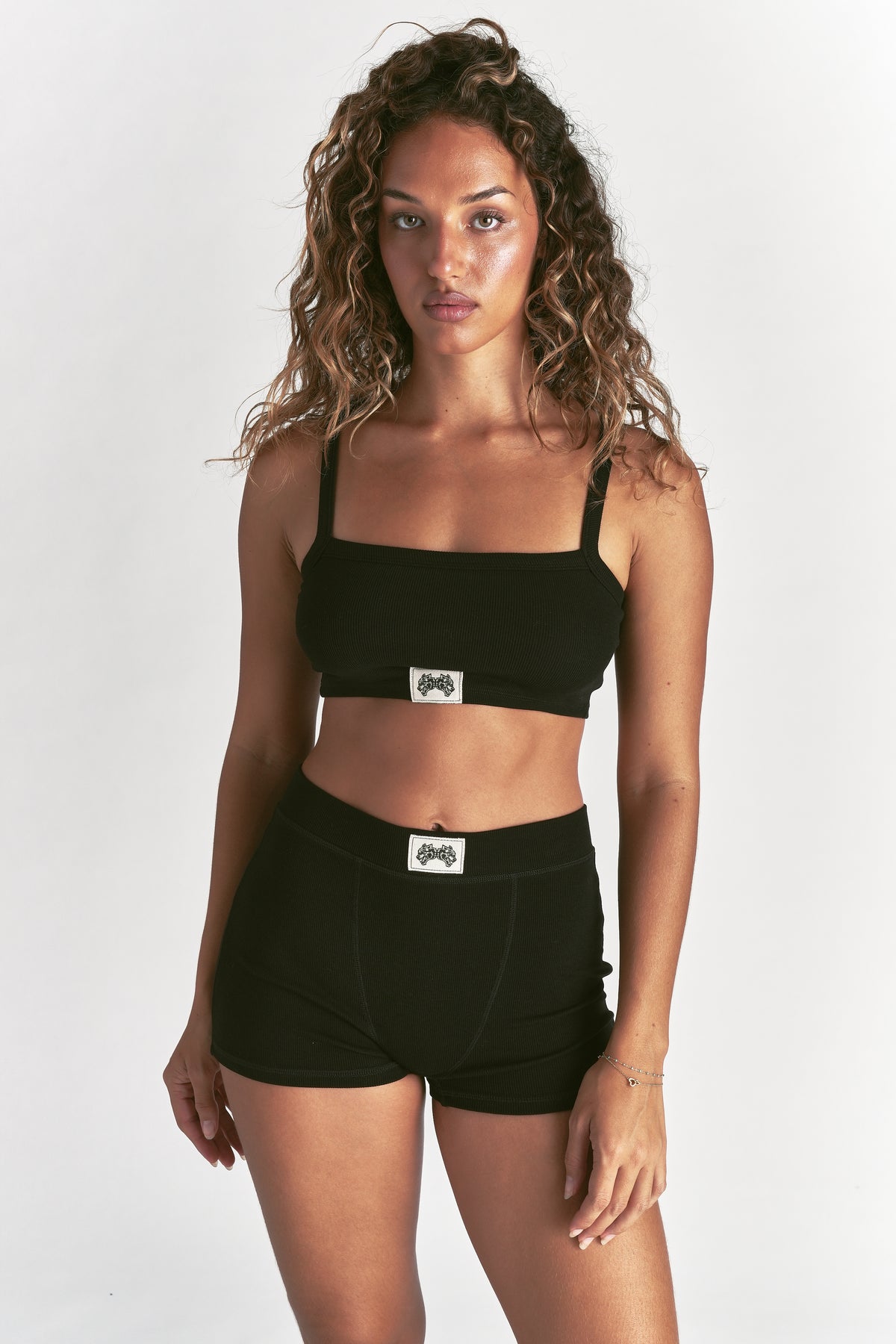 Zoe Rib Bralette in Black